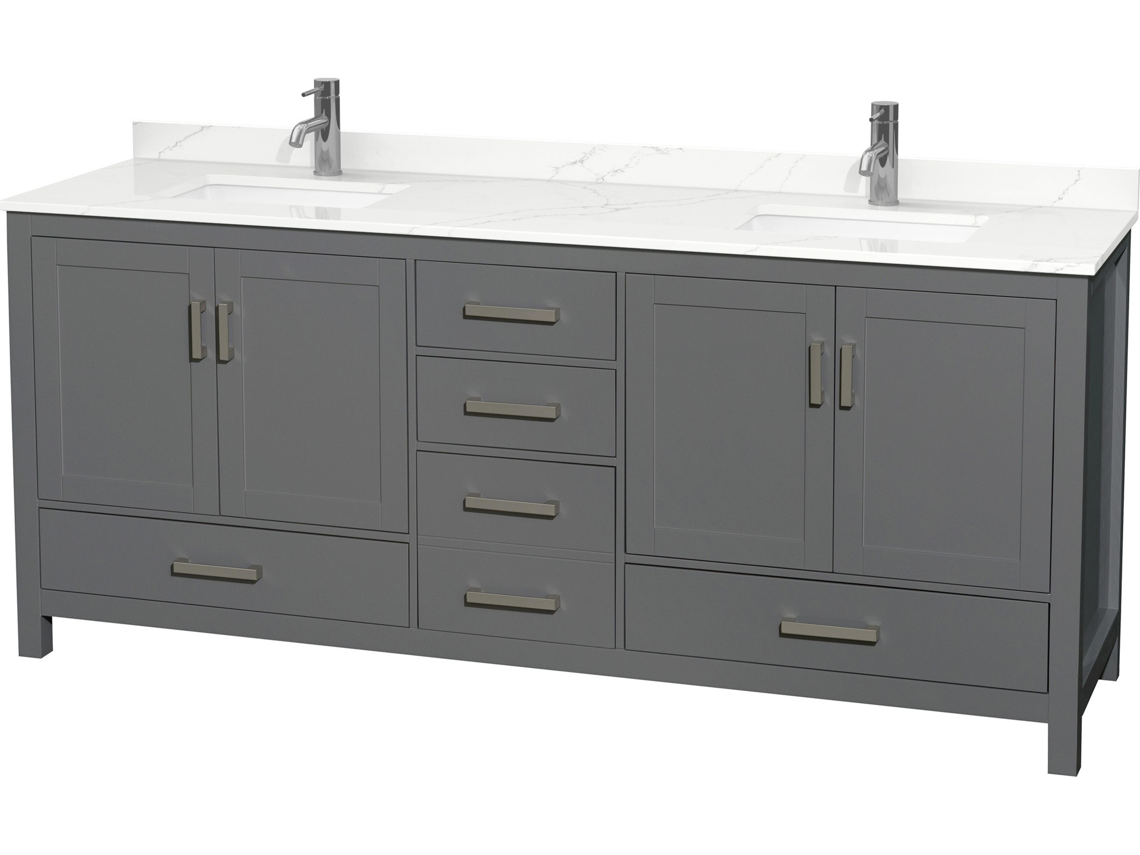 Wyndham Collection Sheffield 80" Dark Gray Vanity