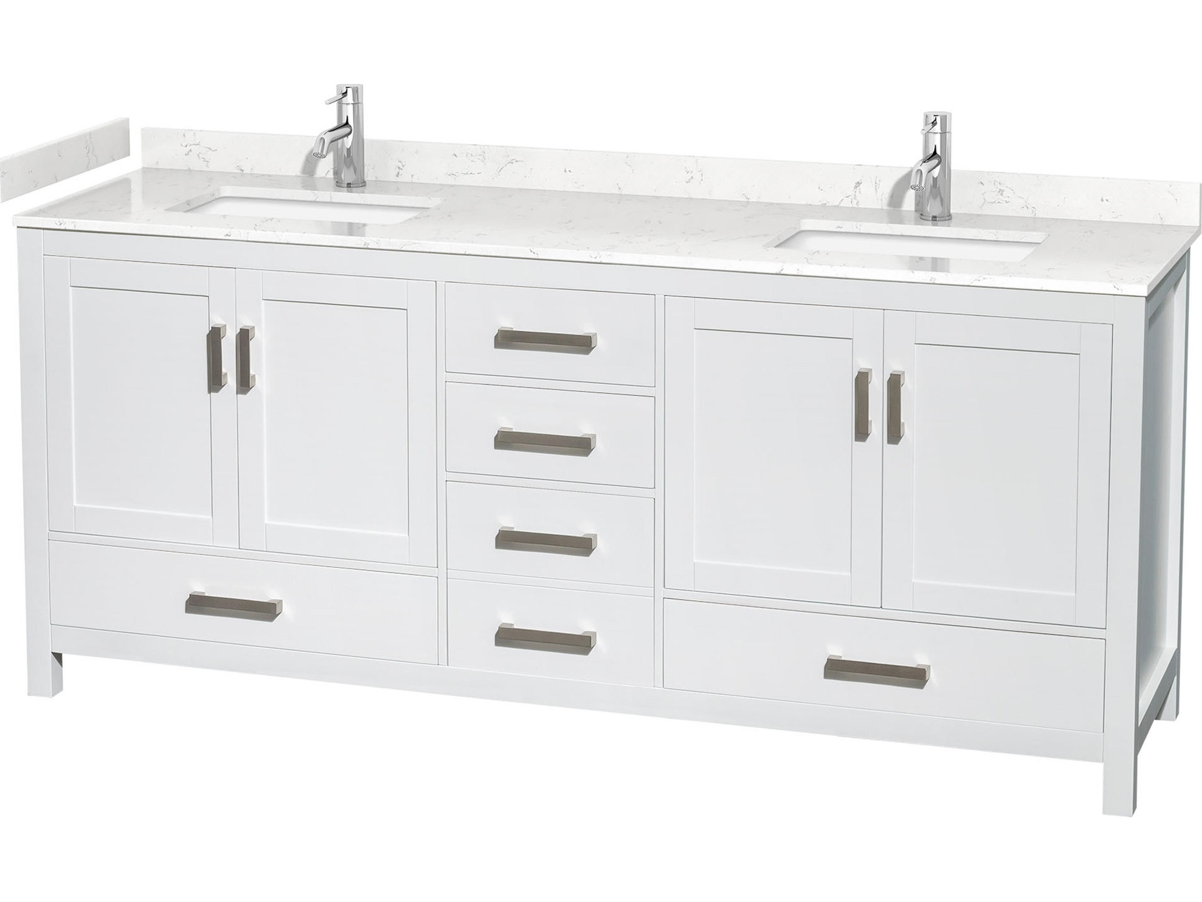 Wyndham Collection Sheffield 80" White Vanity