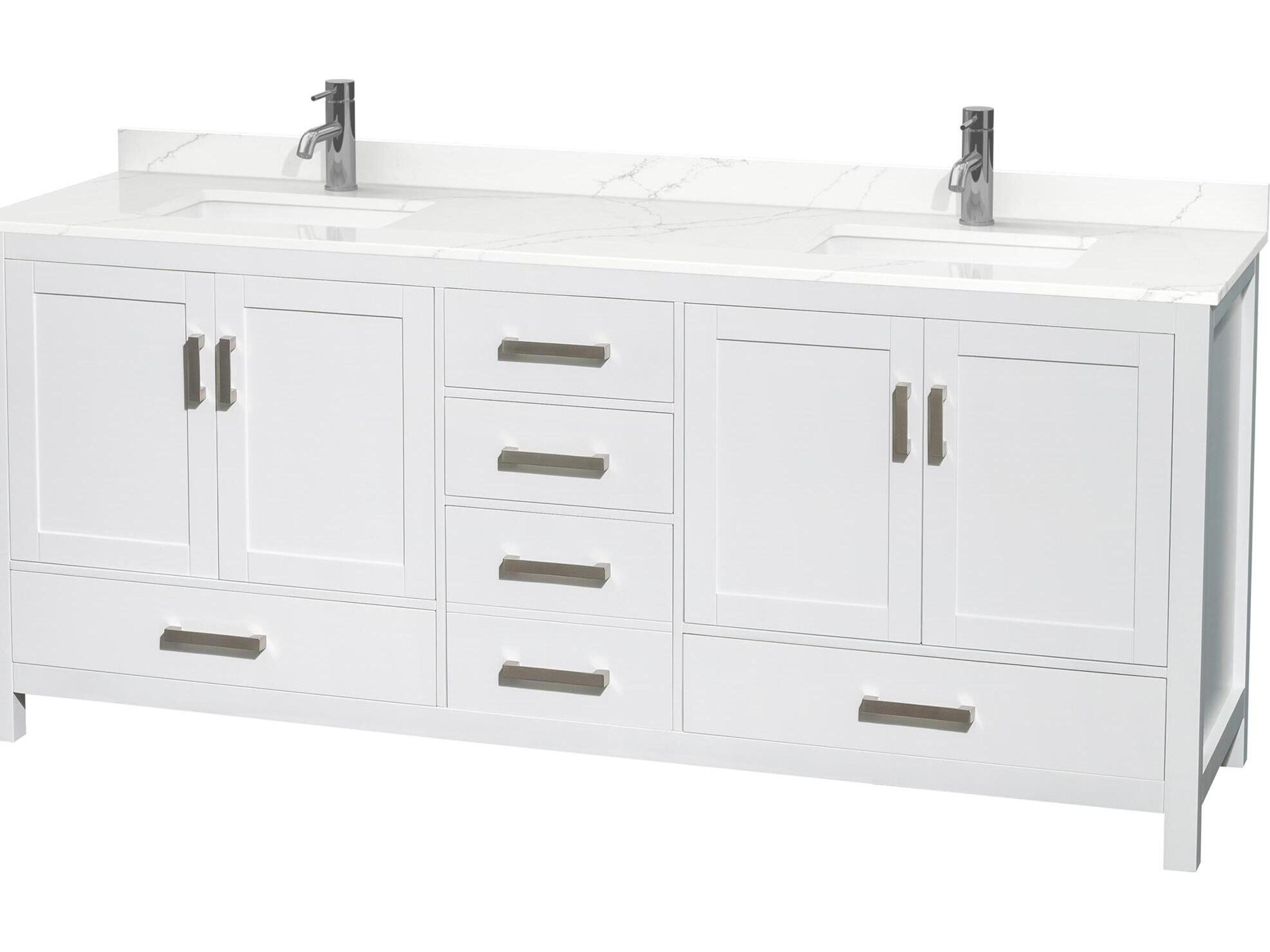 Wyndham Collection Sheffield 80" White Vanity