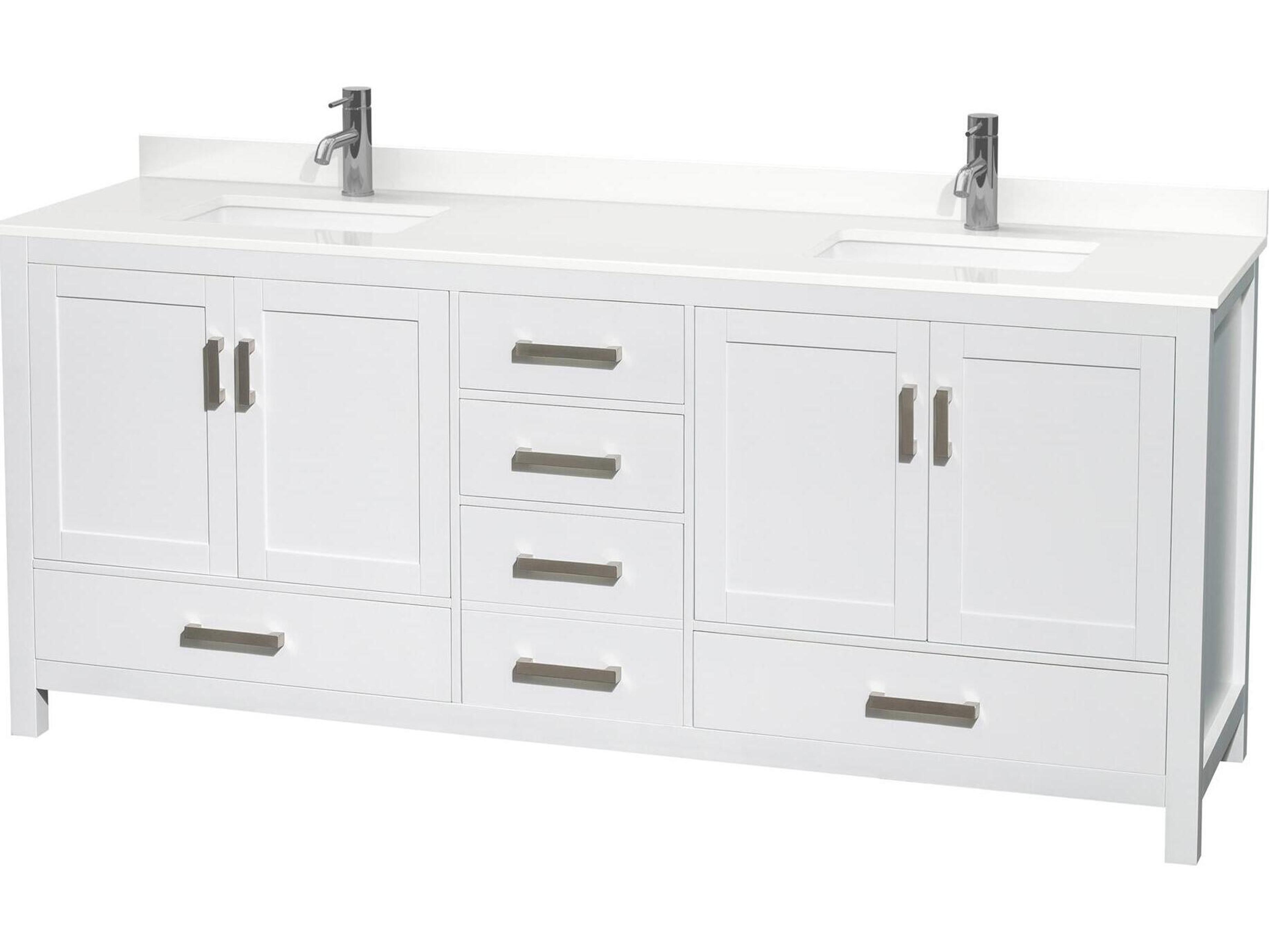 Wyndham Collection Sheffield 80" White Vanity