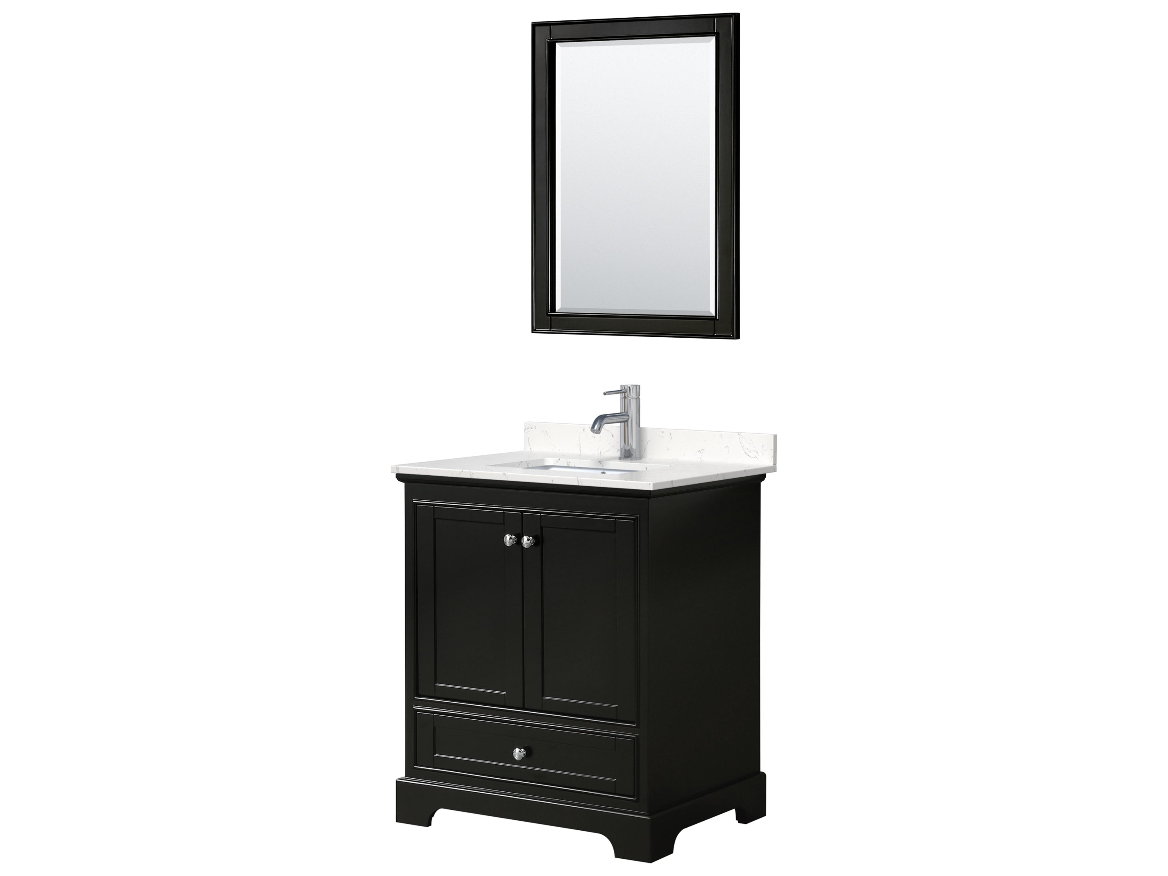 Wyndham Collection Deborah 30" Dark Espresso Vanity with 24" Mirror