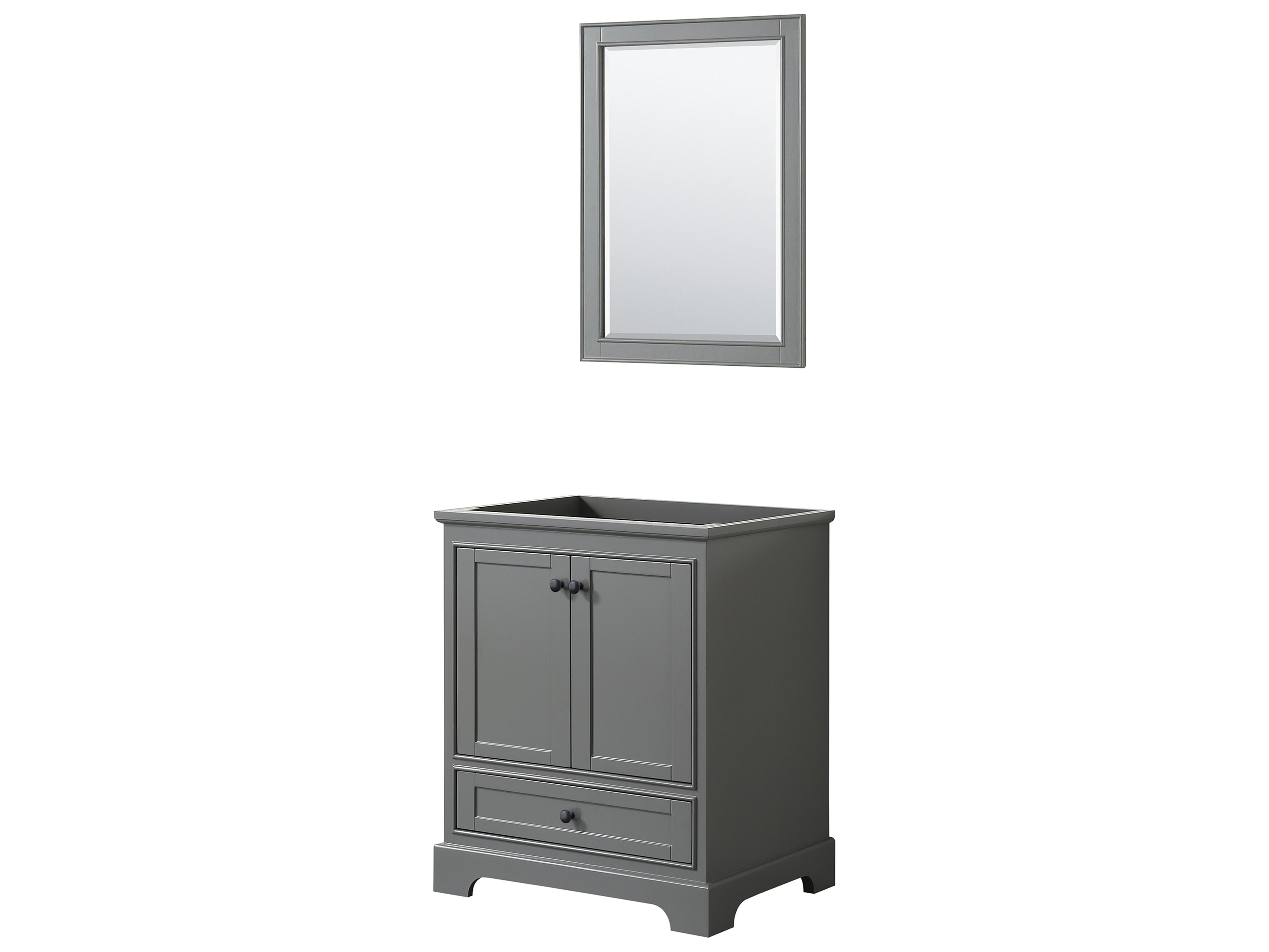 Wyndham Collection Deborah 29" Dark Gray Vanity with 24" Mirror