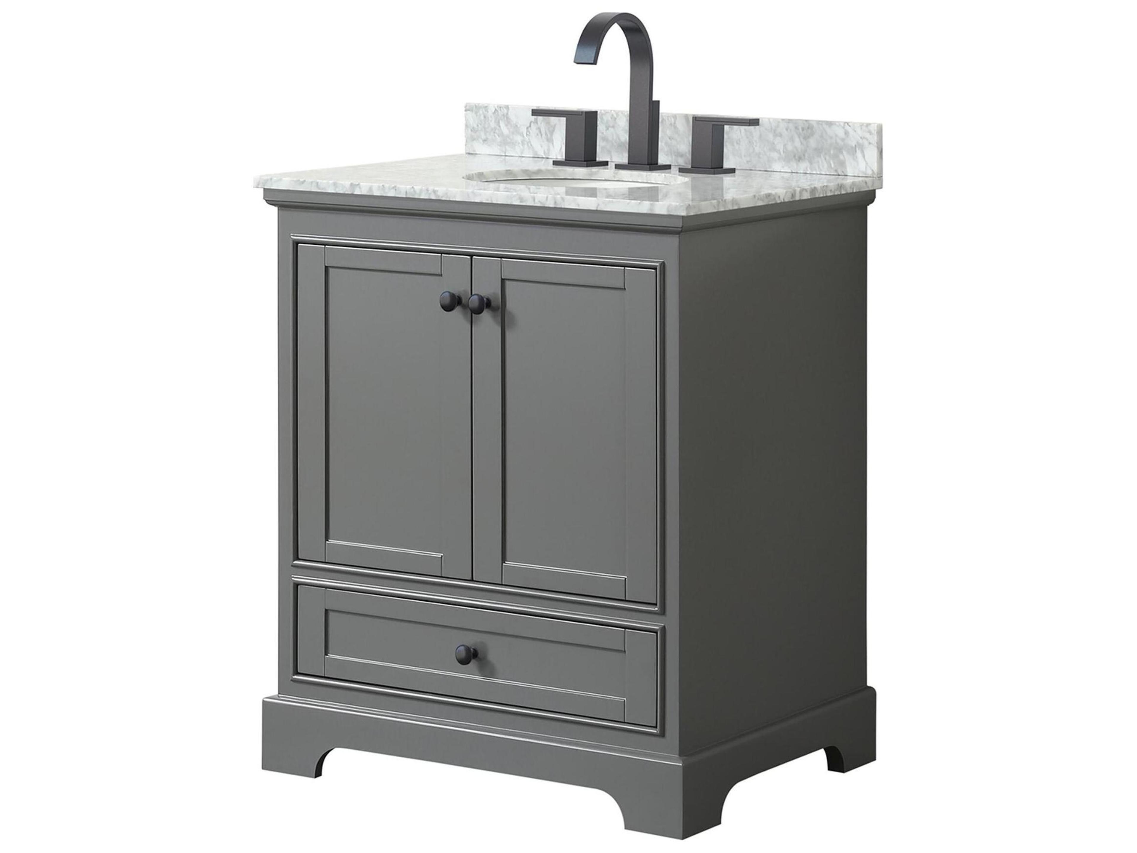 Wyndham Collection Deborah 30" Dark Gray Vanity