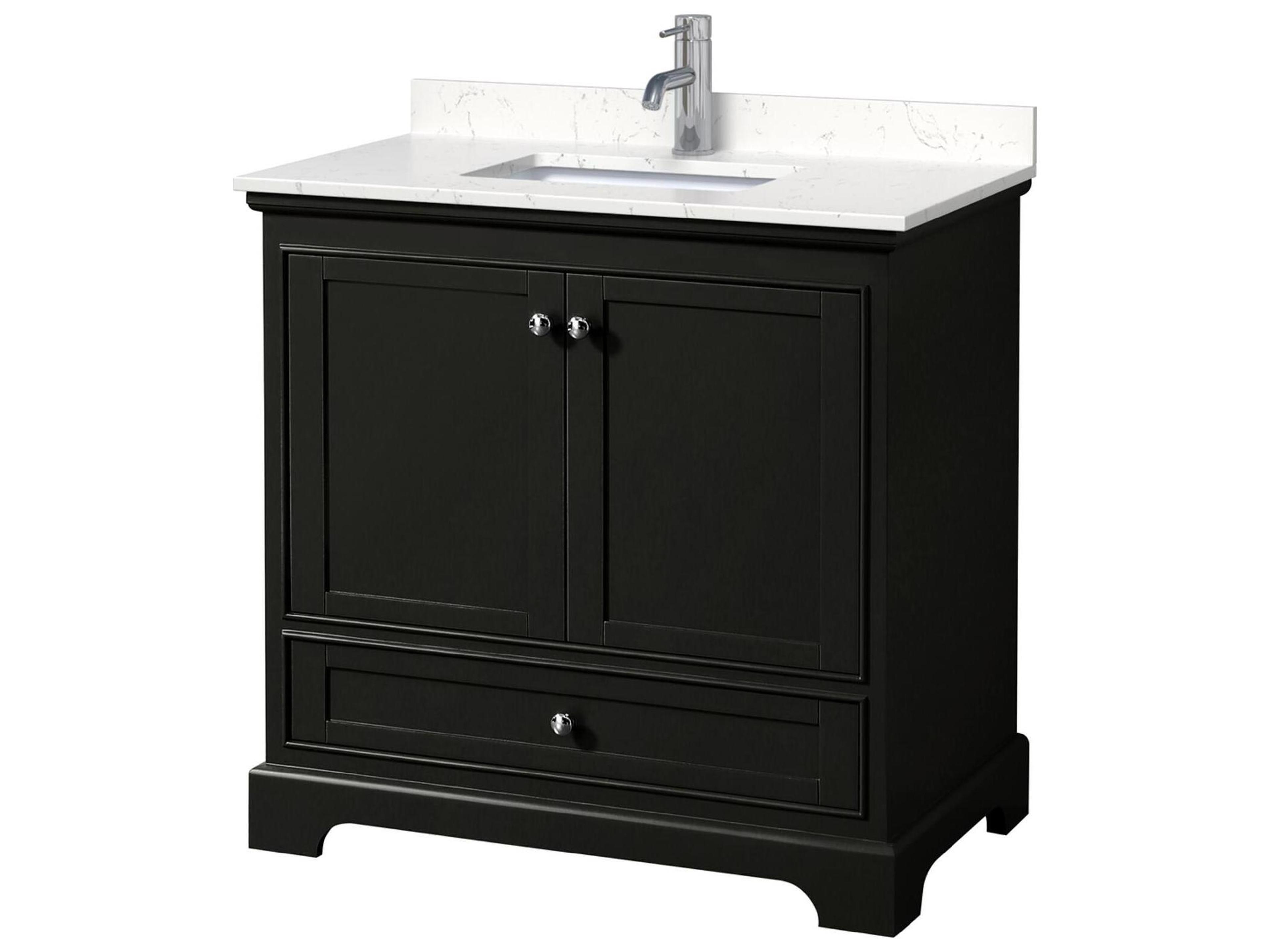 Wyndham Collection Deborah 36" Dark Espresso Vanity