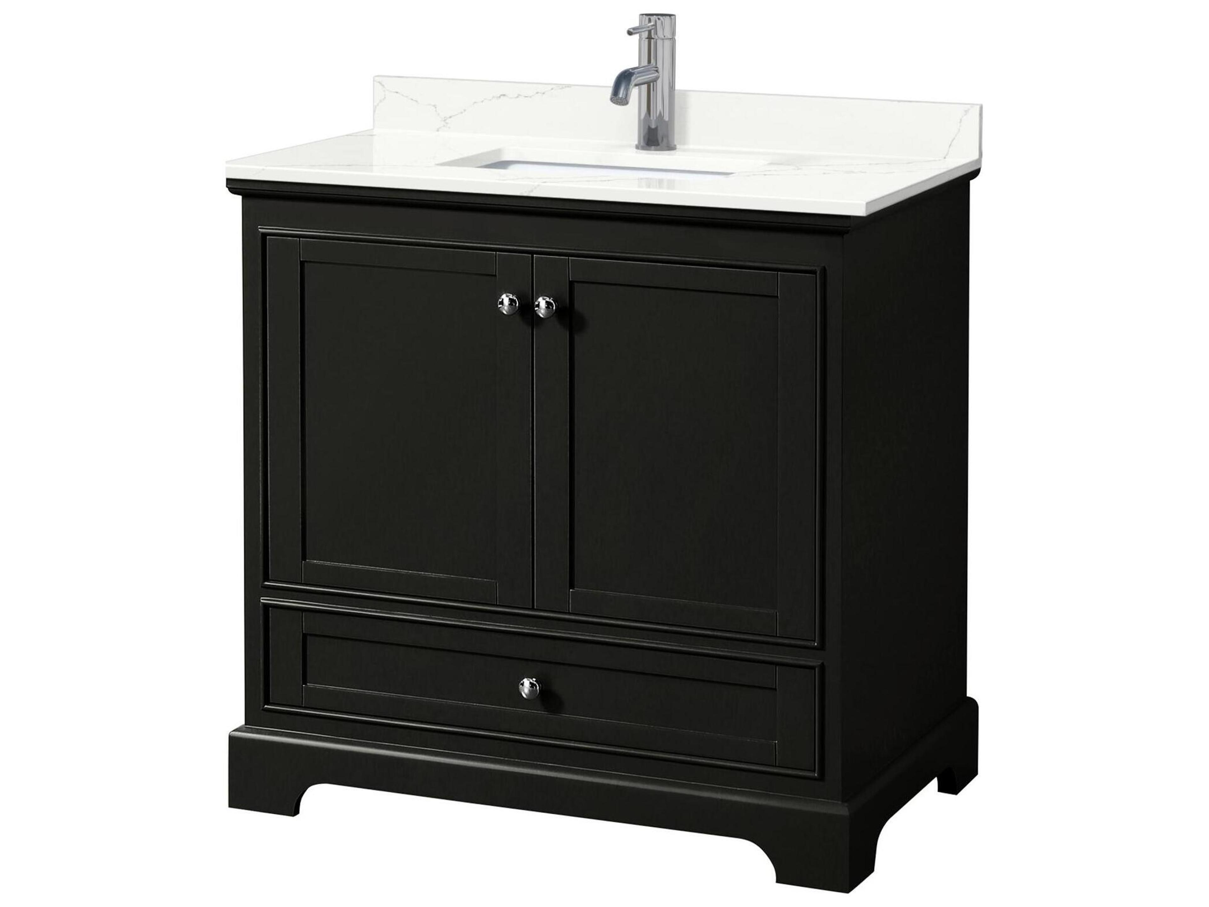 Wyndham Collection Deborah 36" Dark Espresso Vanity