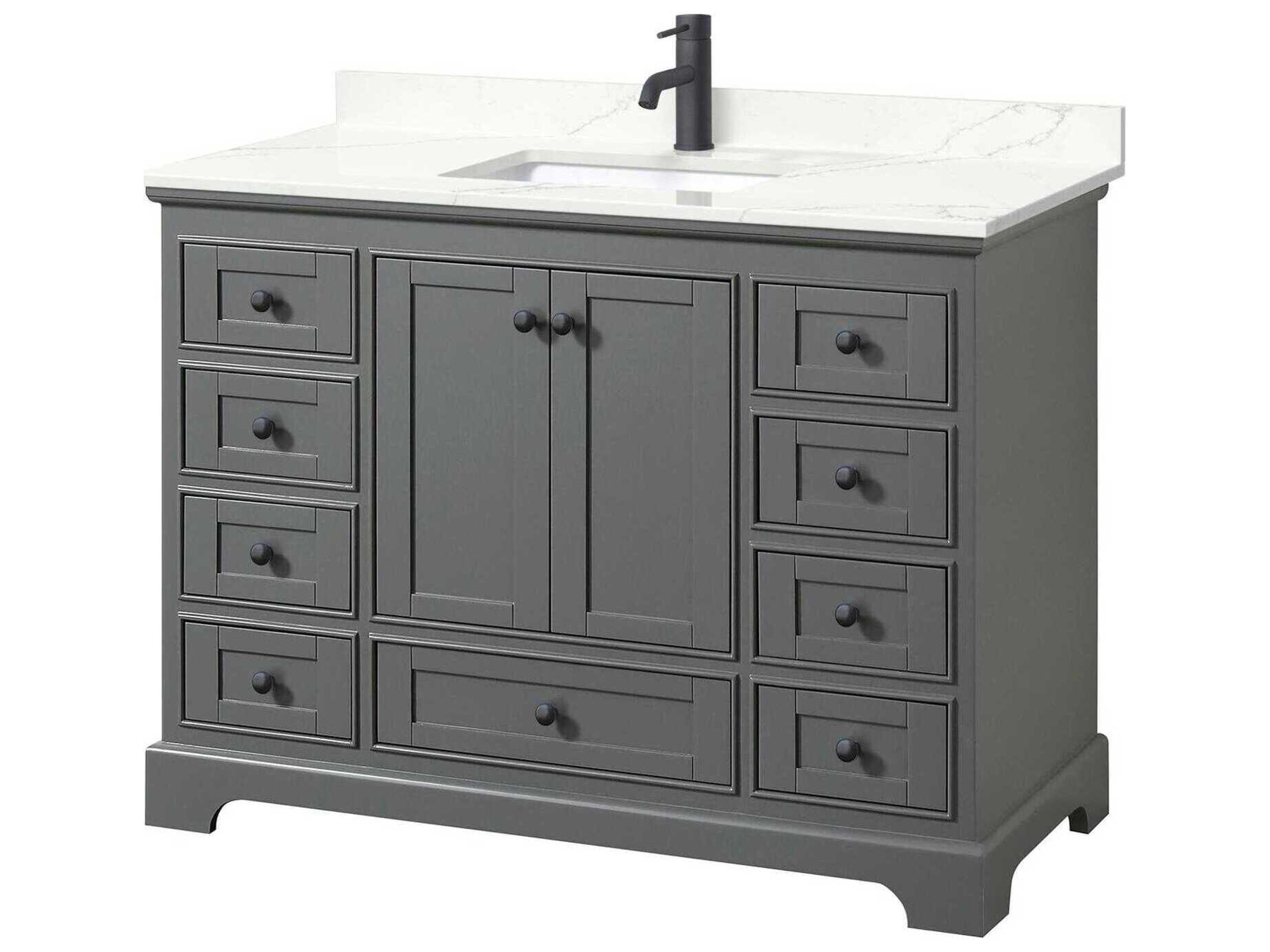 Wyndham Collection Deborah 48" Dark Gray Vanity