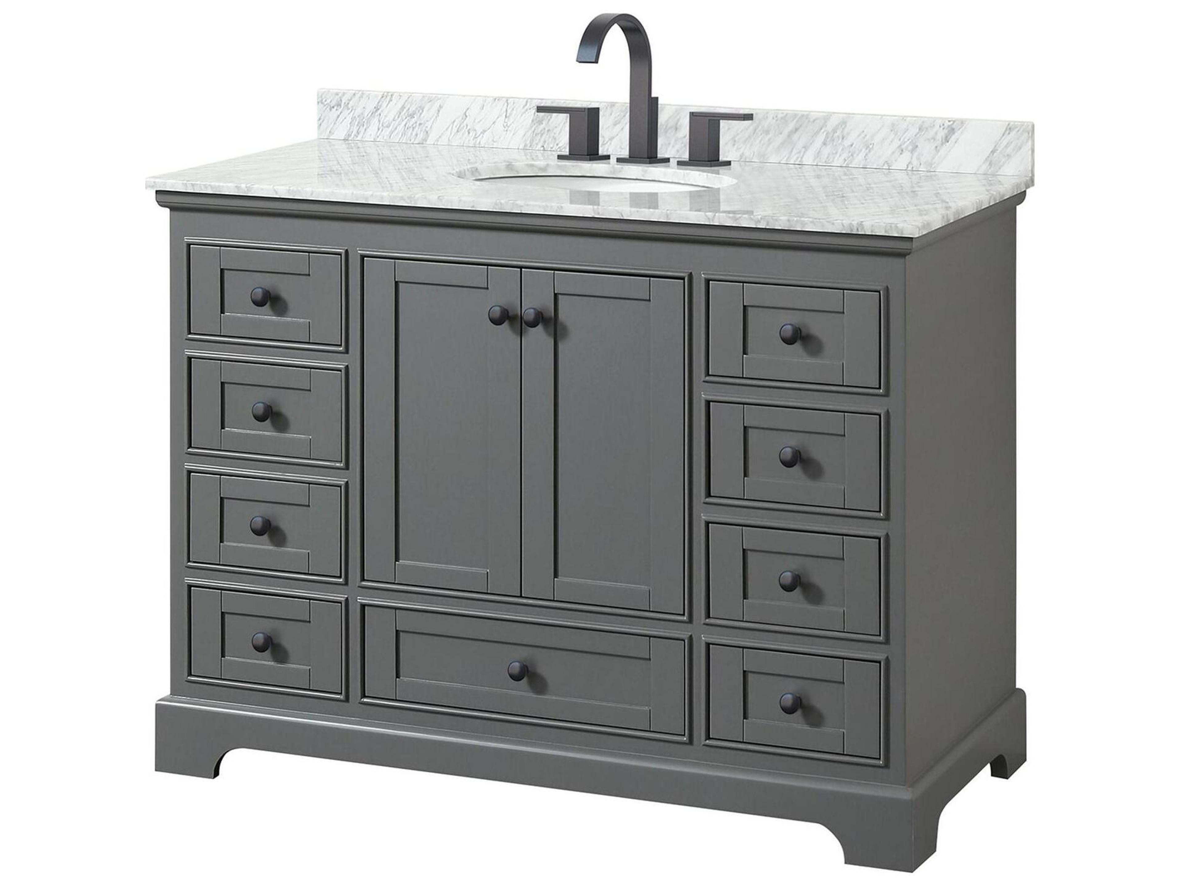 Wyndham Collection Deborah 48" Dark Gray Vanity