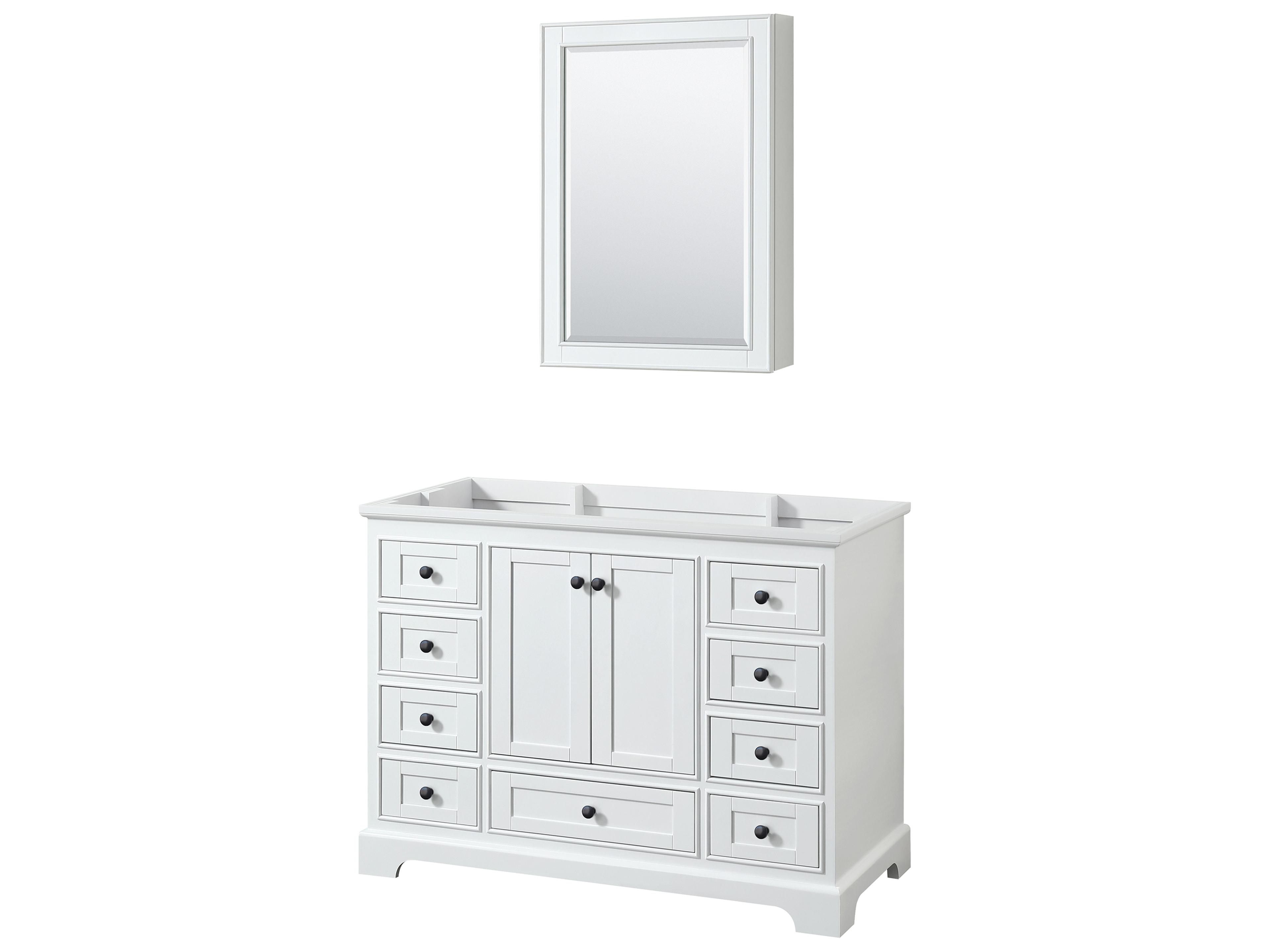 Wyndham Collection Deborah 47" White Vanity with Medicine Cabinet