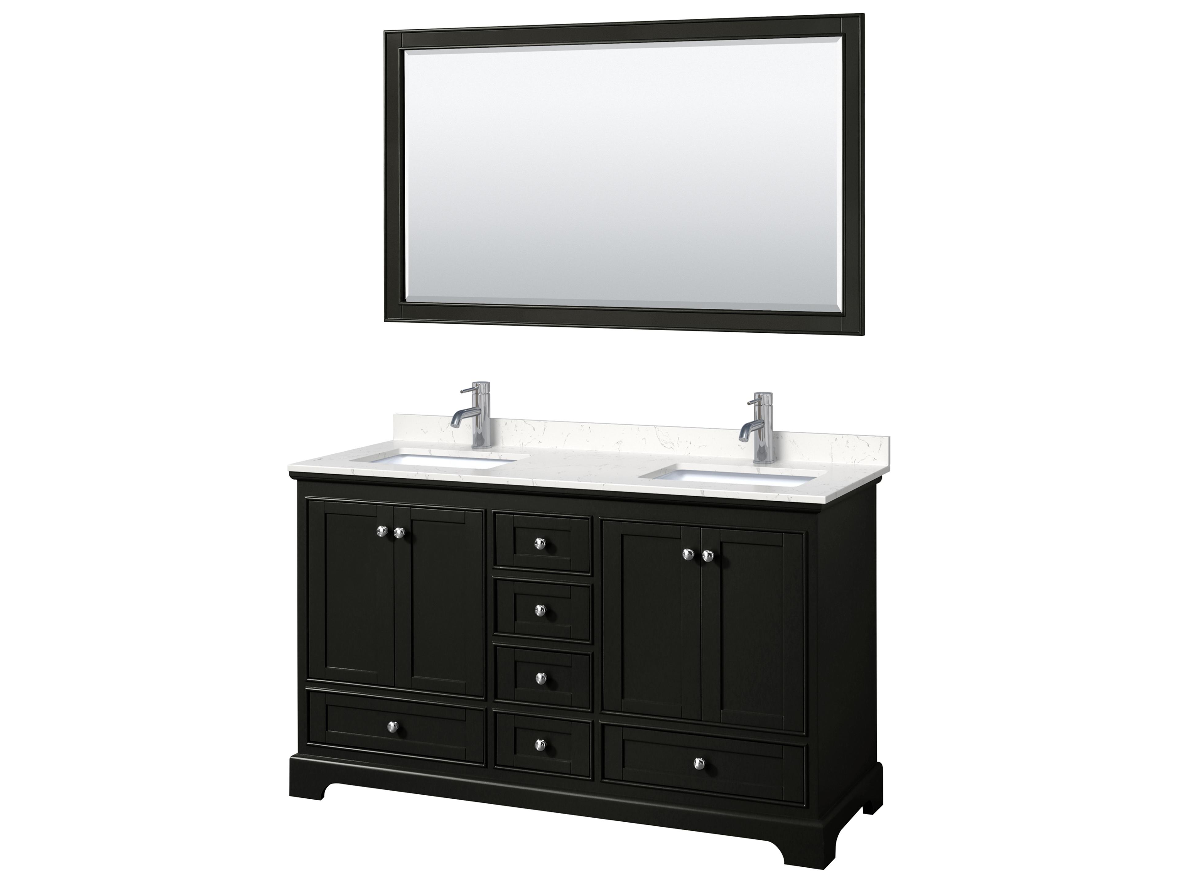 Wyndham Collection Deborah 60" Dark Espresso Vanity with 58" Mirror