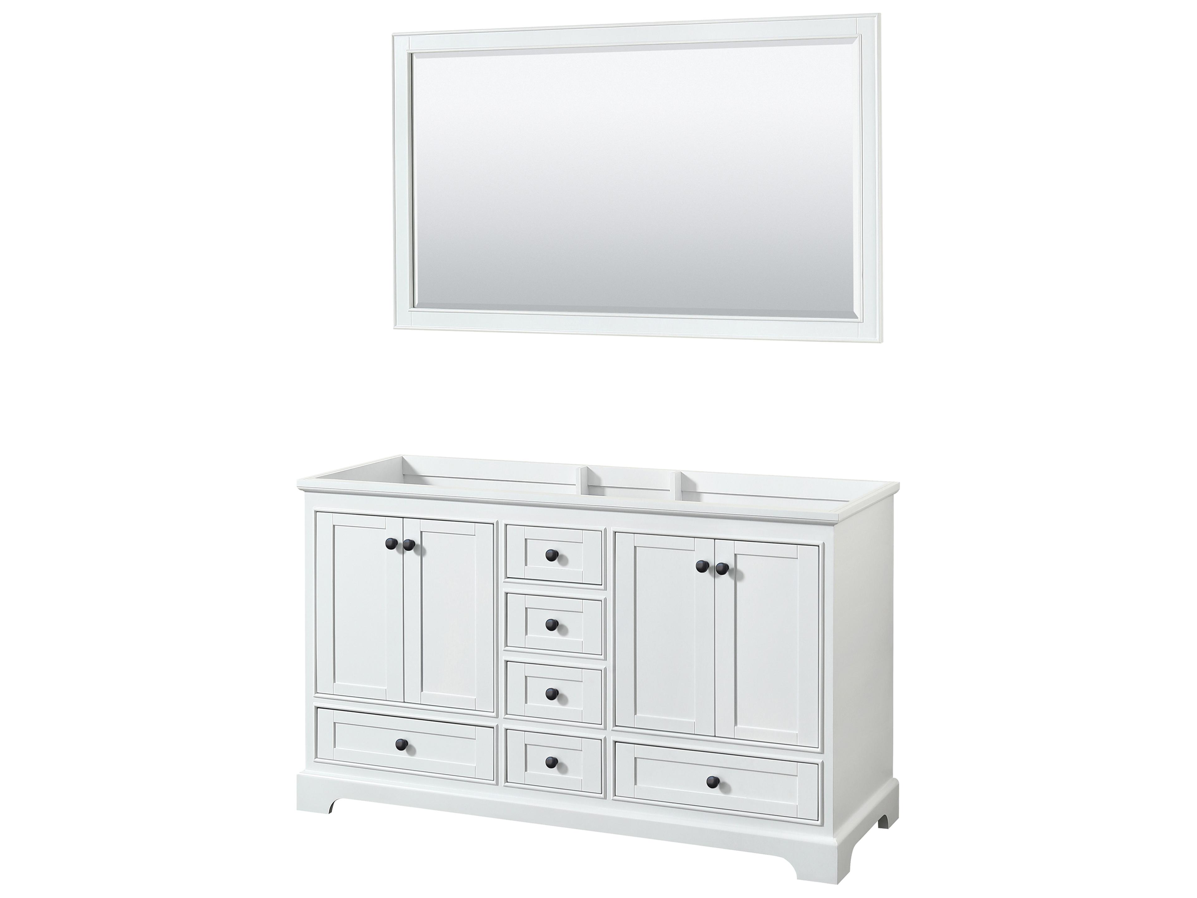 Wyndham Collection Deborah 59" White Vanity with 58" Mirror