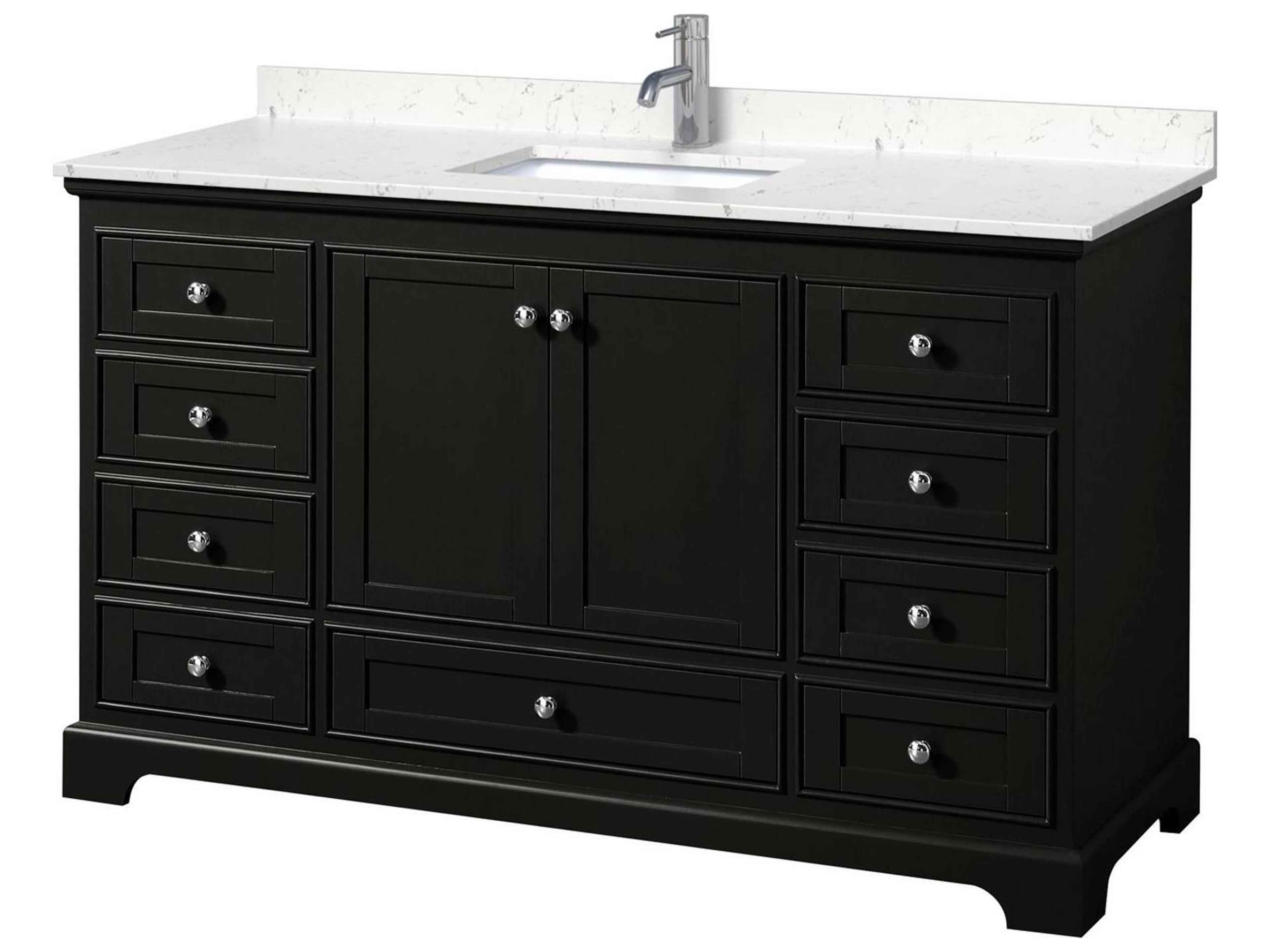 Wyndham Collection Deborah 60" Dark Espresso Vanity