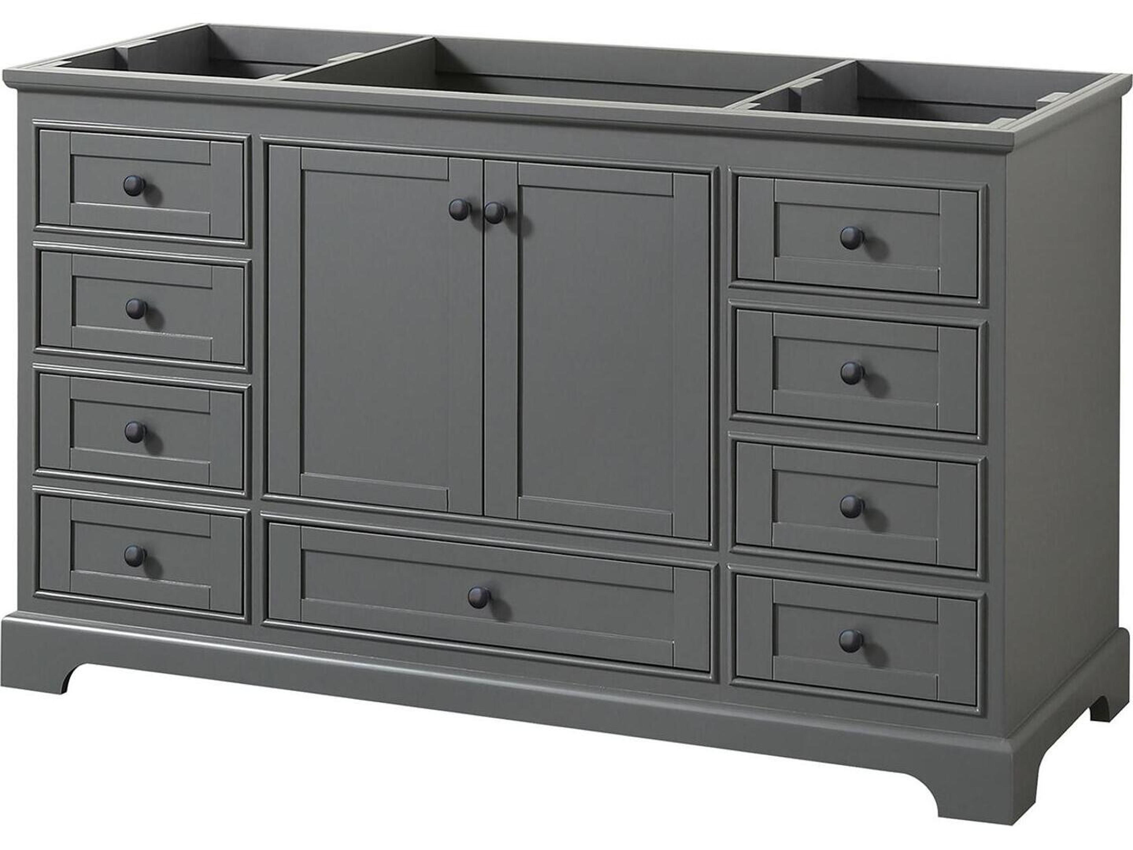 Wyndham Collection Deborah 59" Dark Gray Vanity