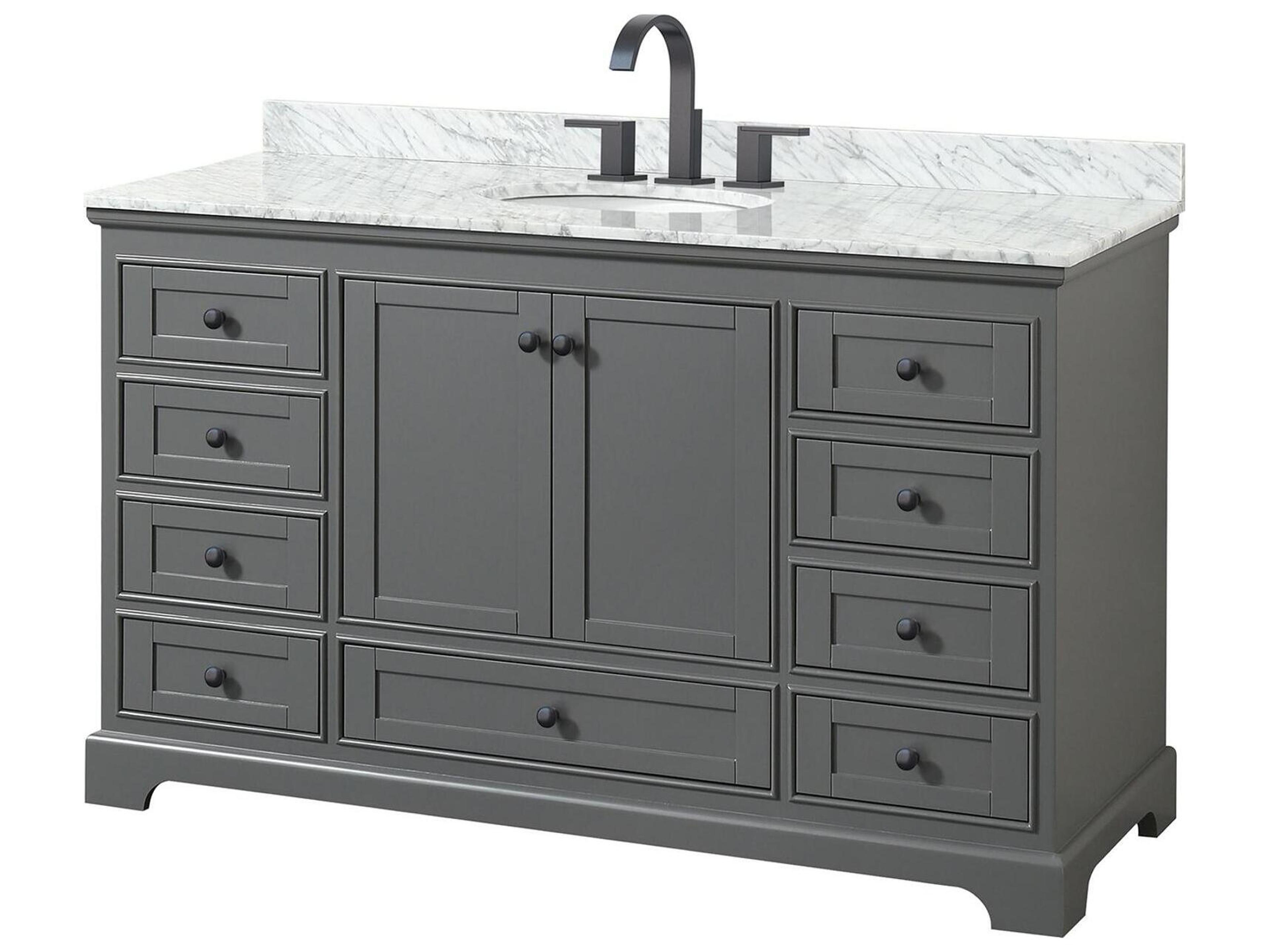 Wyndham Collection Deborah 60" Dark Gray Vanity