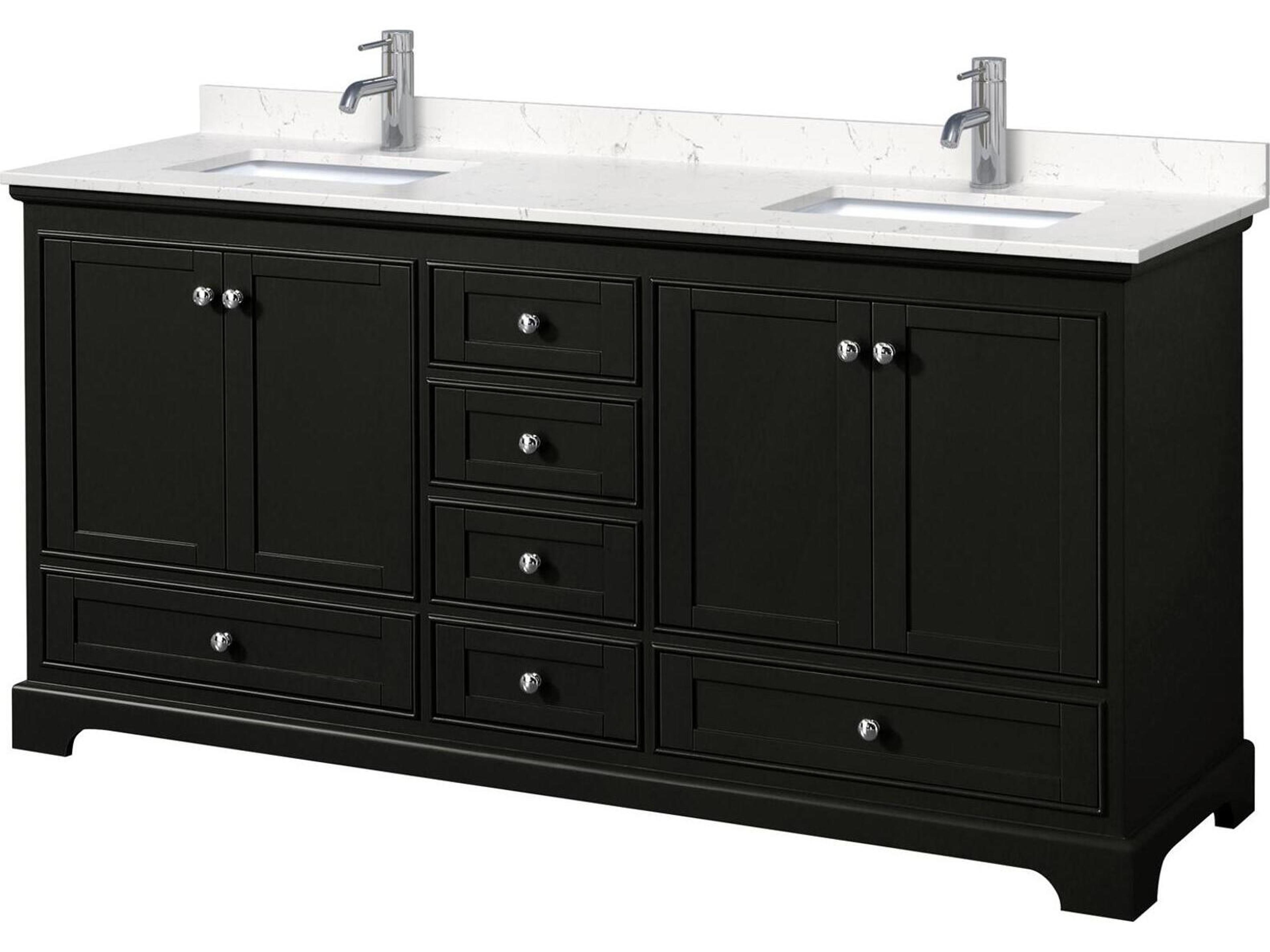 Wyndham Collection Deborah 72" Dark Espresso Vanity