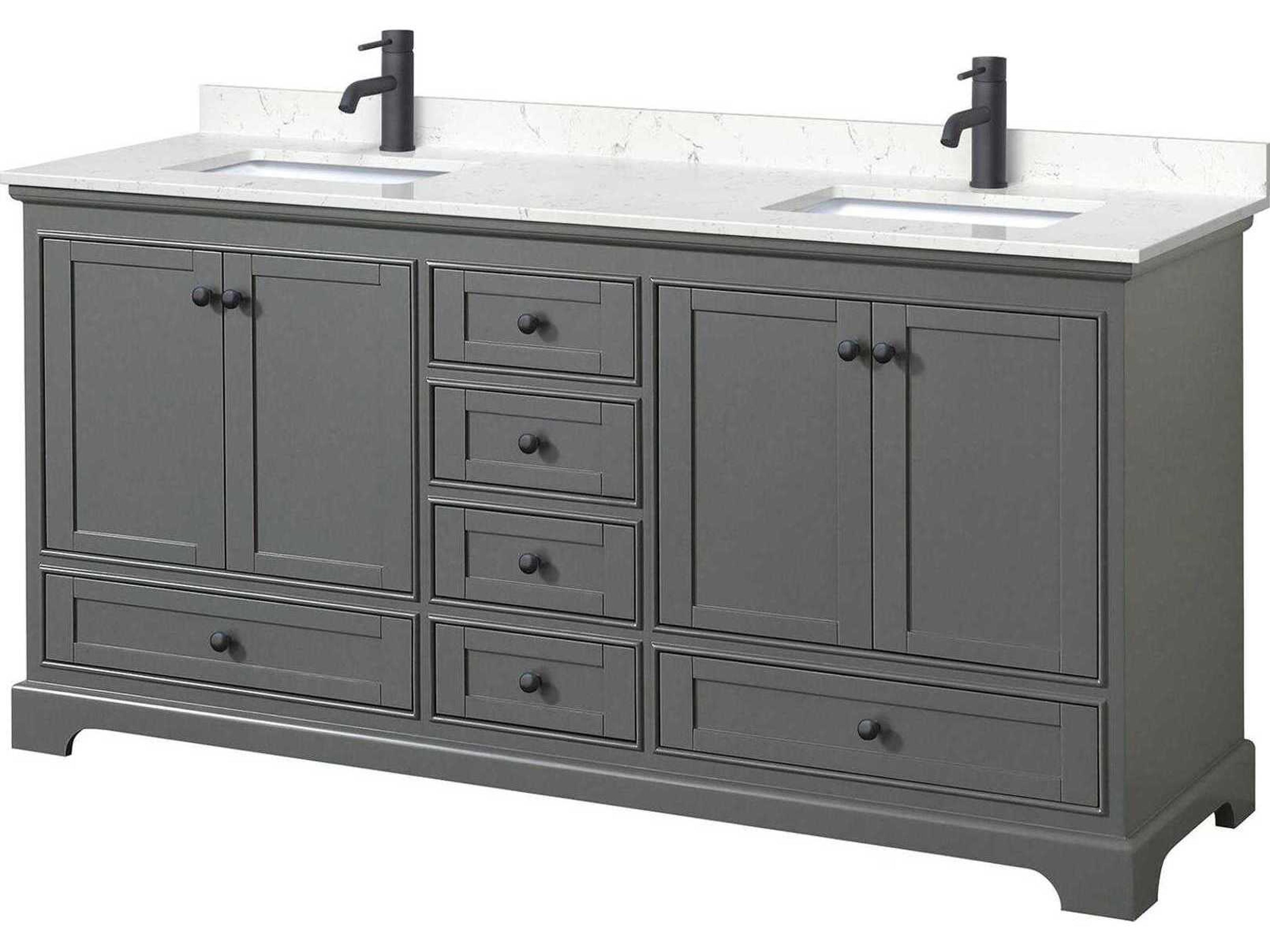 Wyndham Collection Deborah 72" Dark Gray Vanity