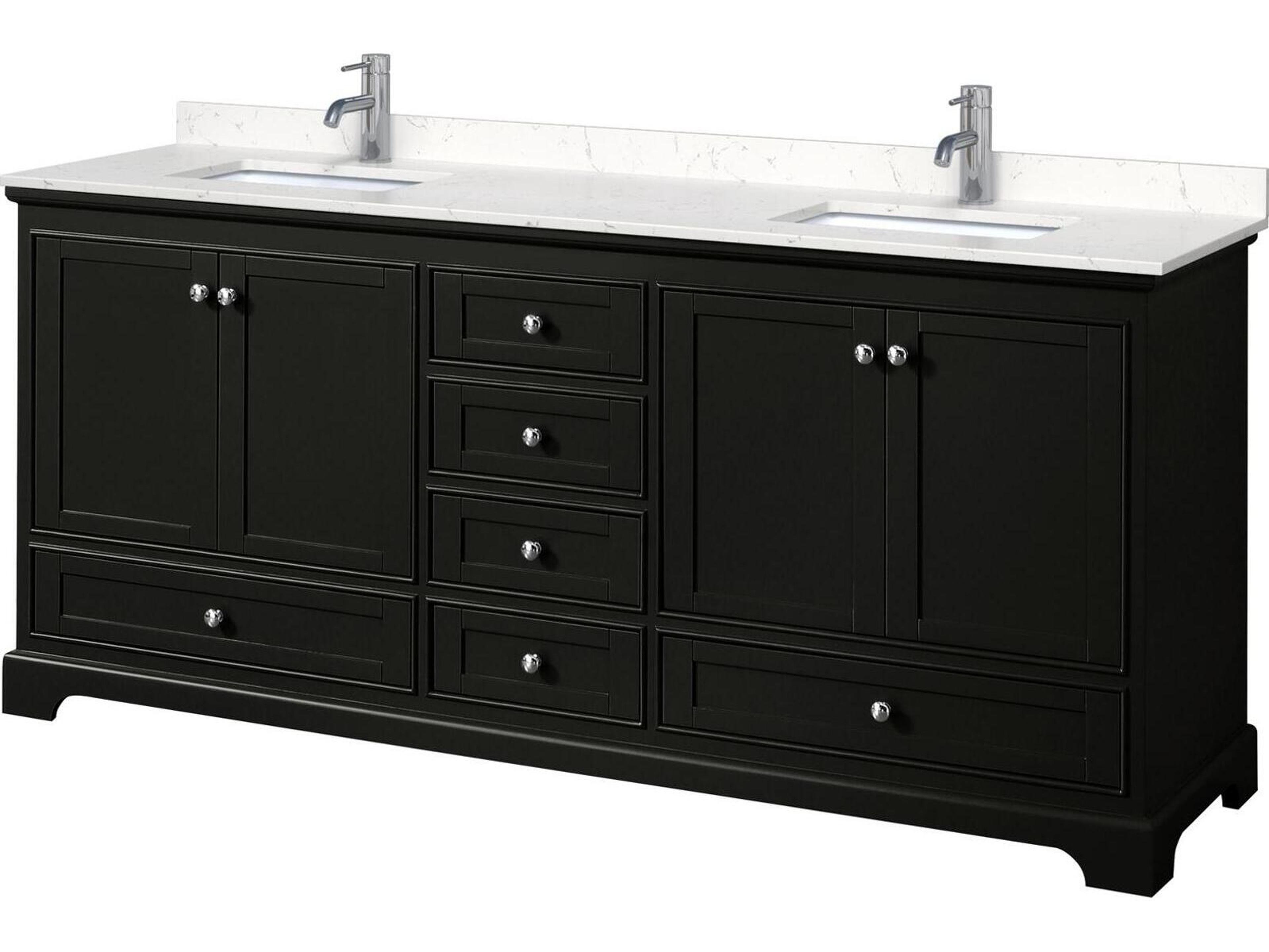 Wyndham Collection Deborah 80" Dark Espresso Vanity