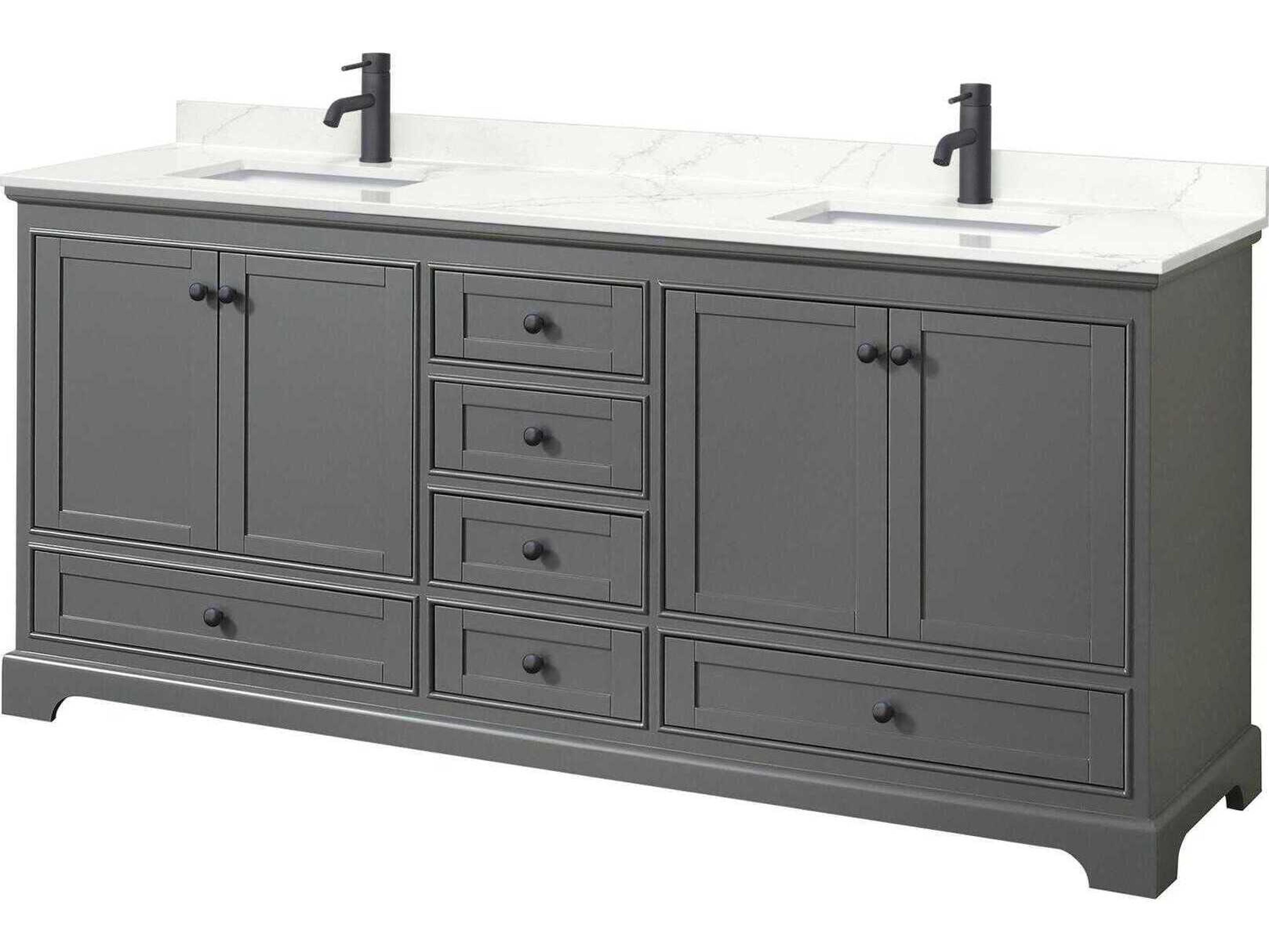 Wyndham Collection Deborah 80" Dark Gray Vanity