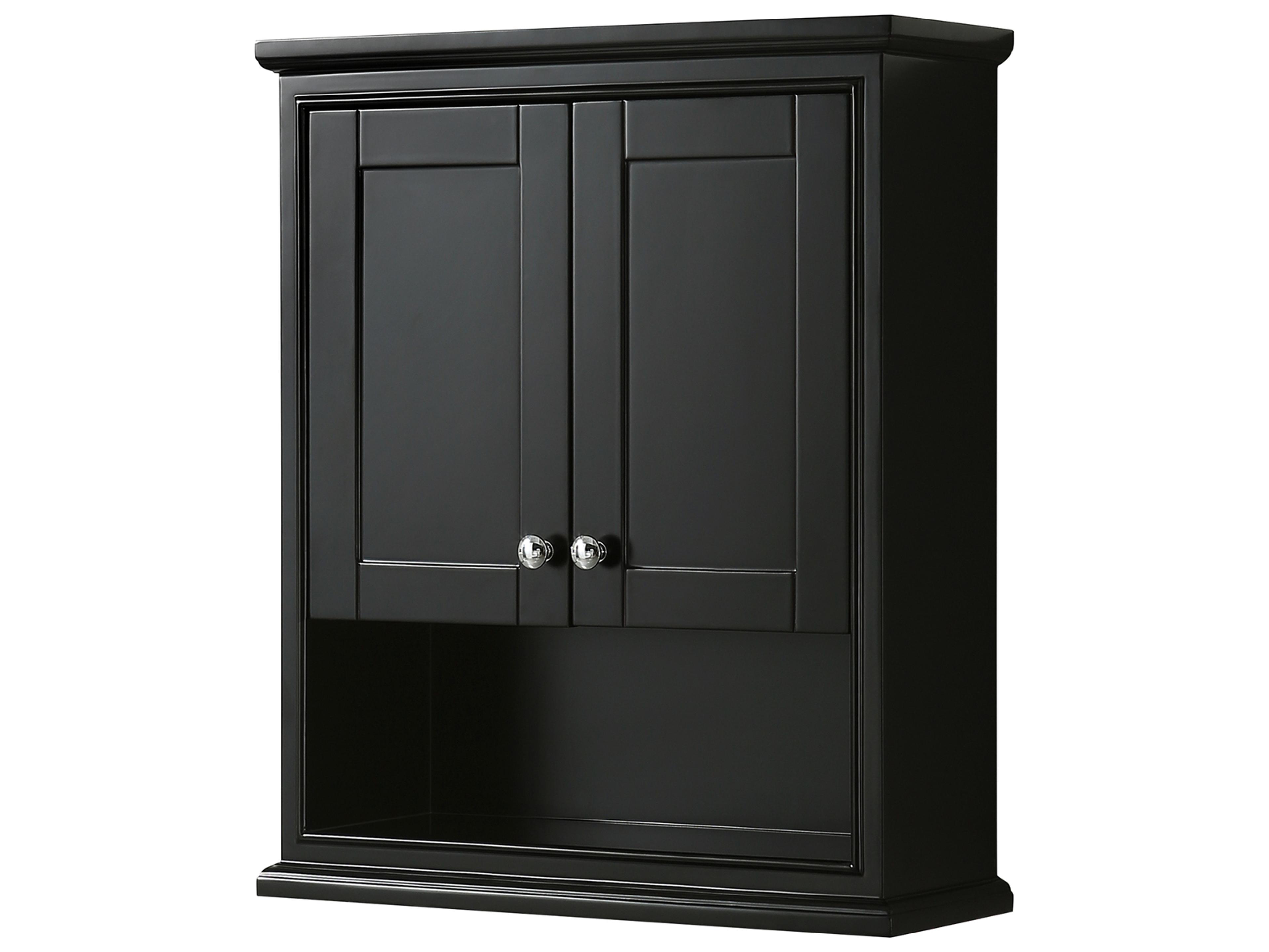 Wyndham Collection Deborah Dark Espresso Over-the-Toilet Bathroom Wall-Mounted Storage Cabinet