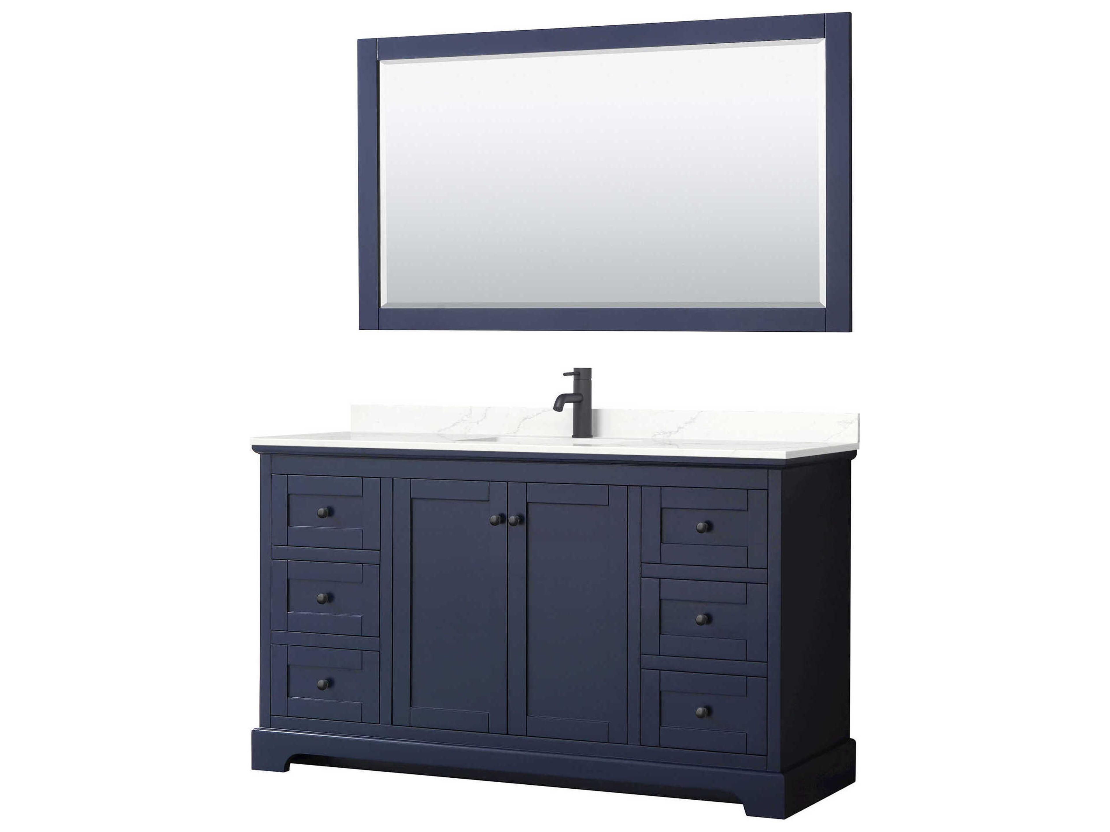 Avery 60" Dark Blue Vanity with 58" Mirror