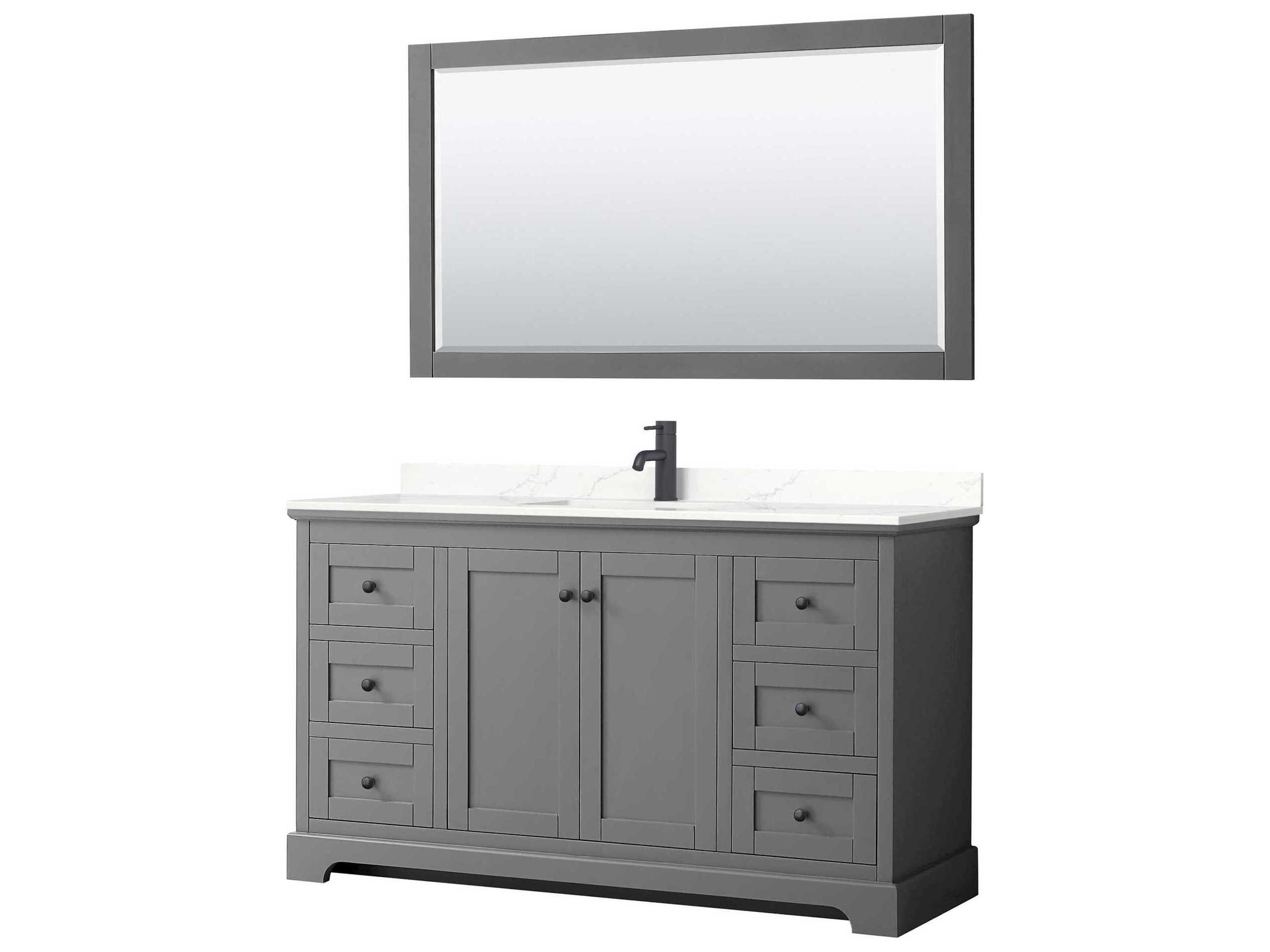Avery 60" Dark Gray Vanity with 58" Mirror