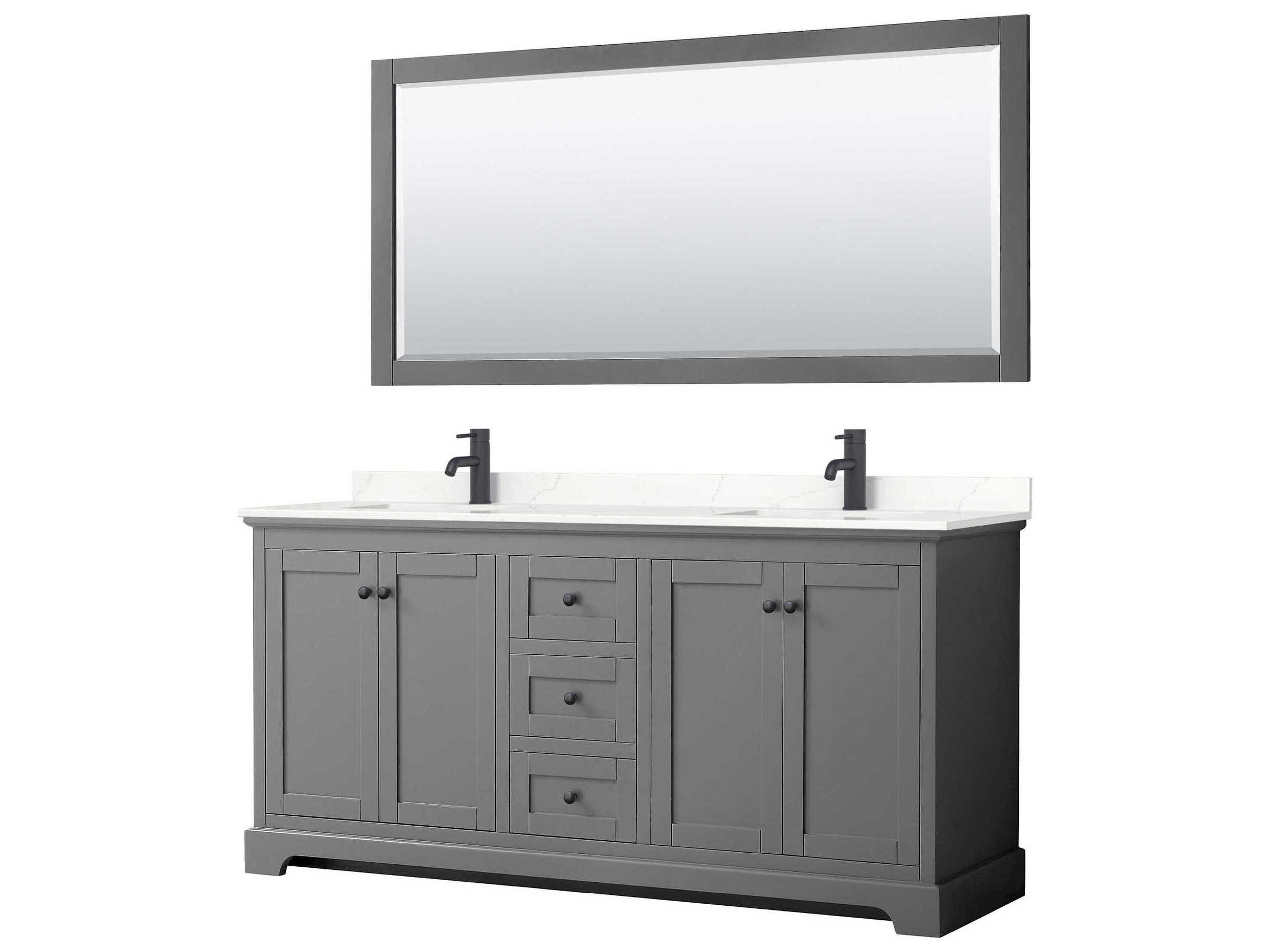 Avery 72" Dark Gray Vanity with 70" Mirror