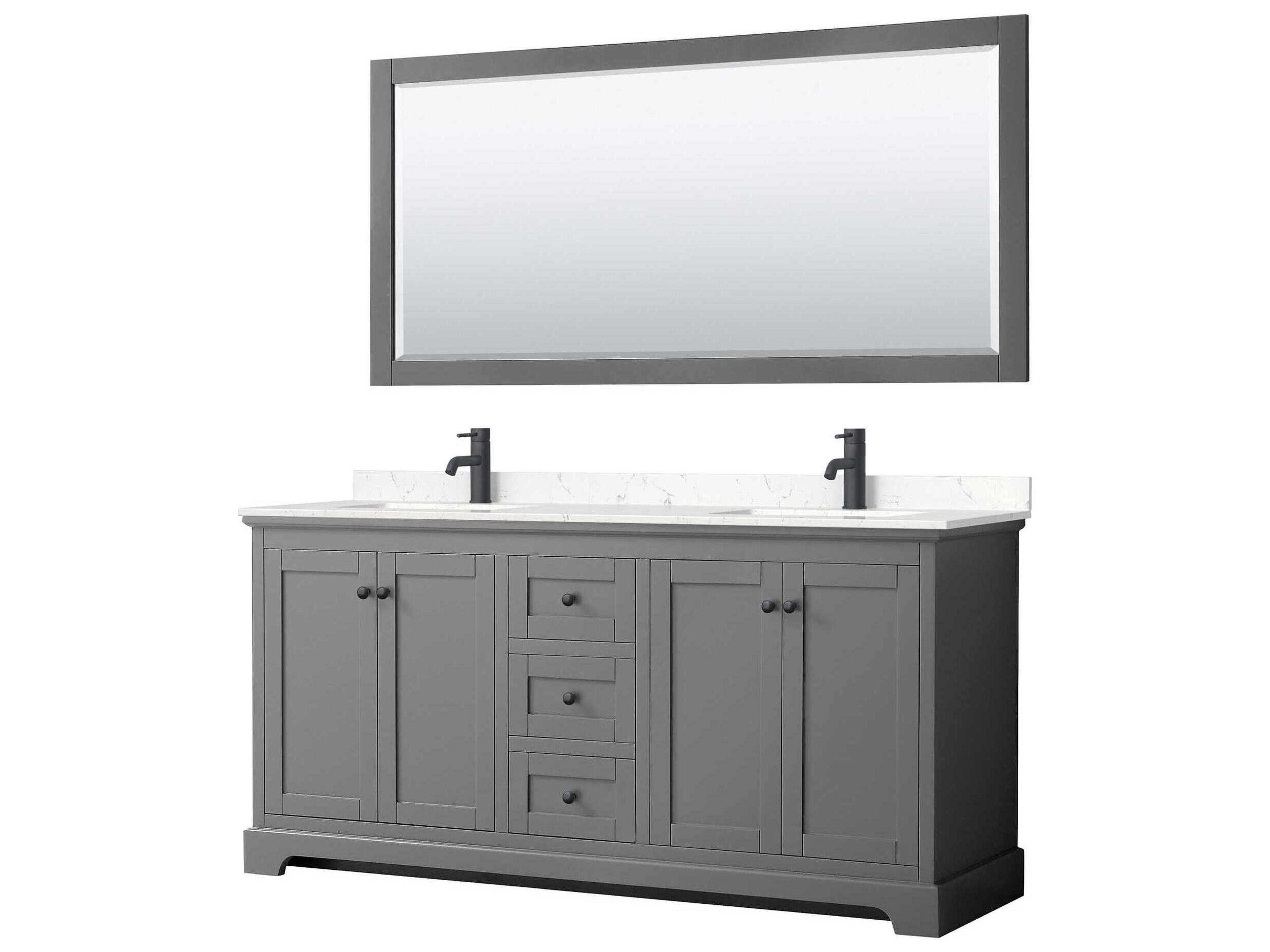 Avery 72" Dark Gray Vanity with 70" Mirror