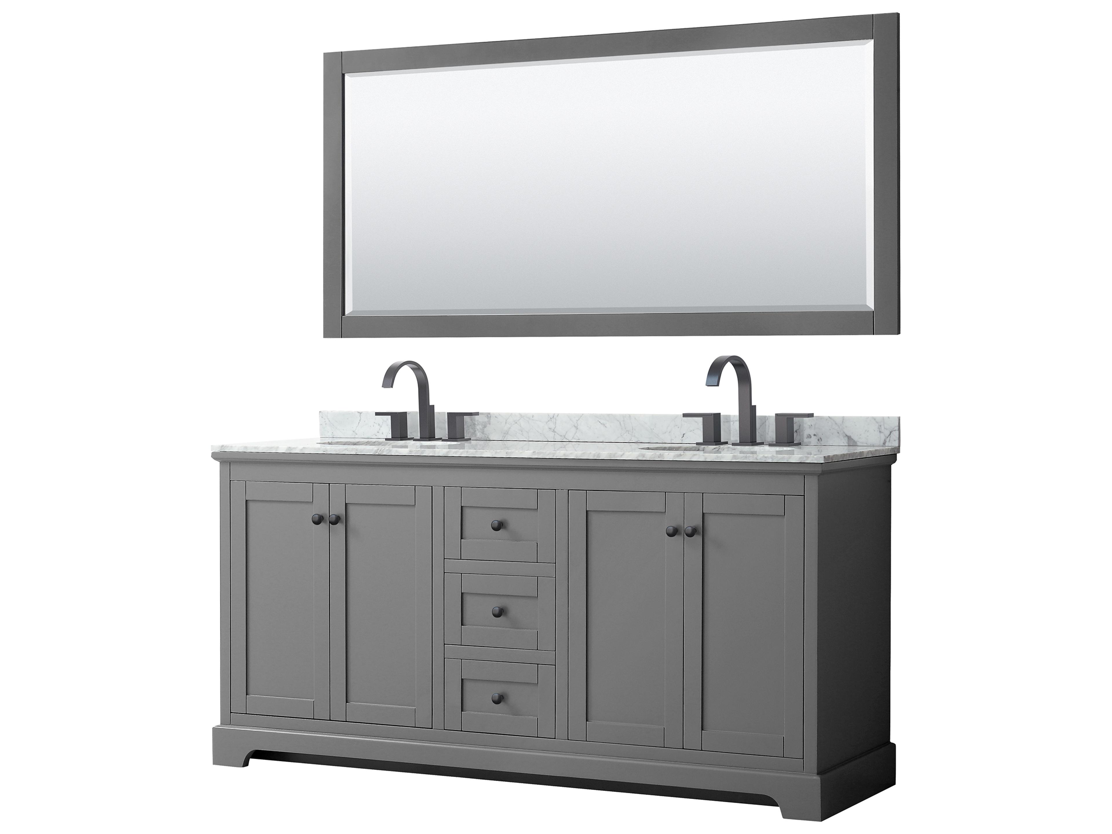 Avery 72" Dark Gray Vanity with 70" Mirror