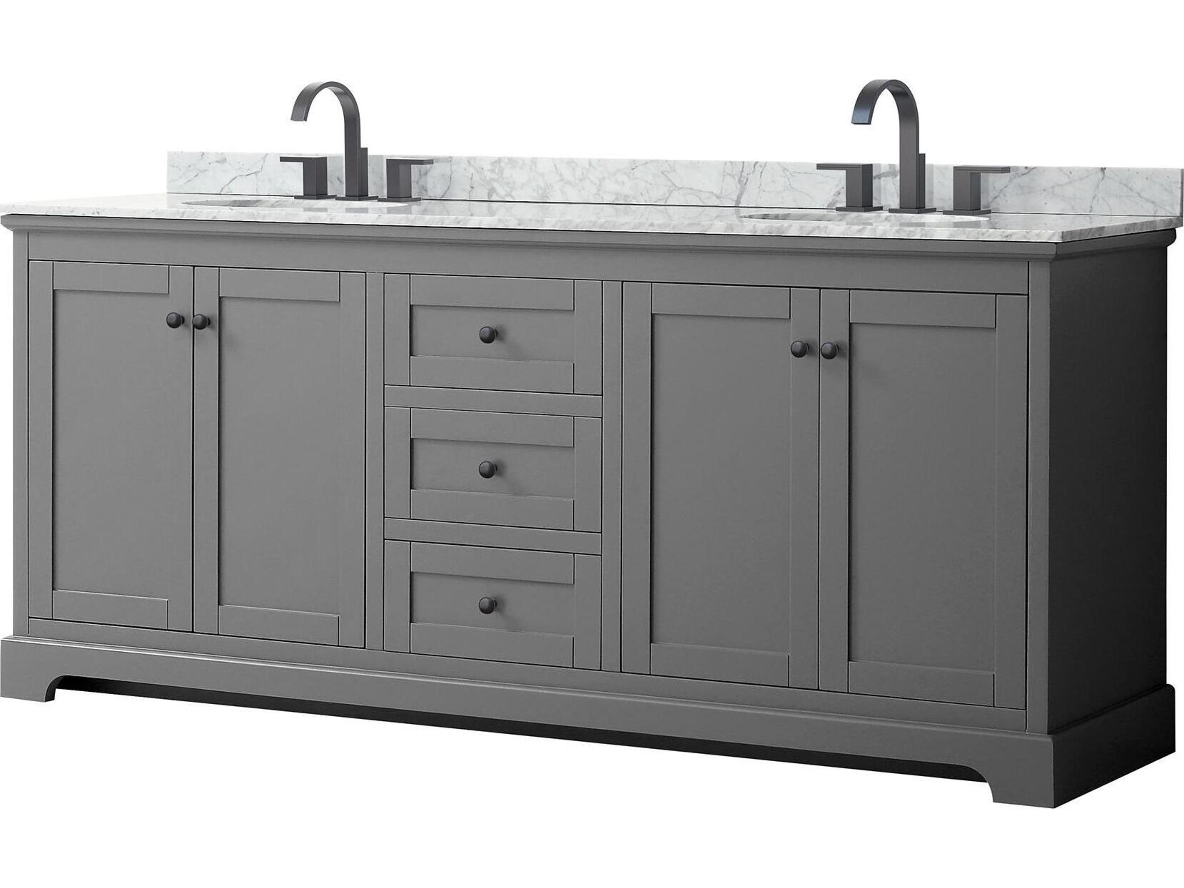 Wyndham Collection Avery 80" Dark Gray Vanity