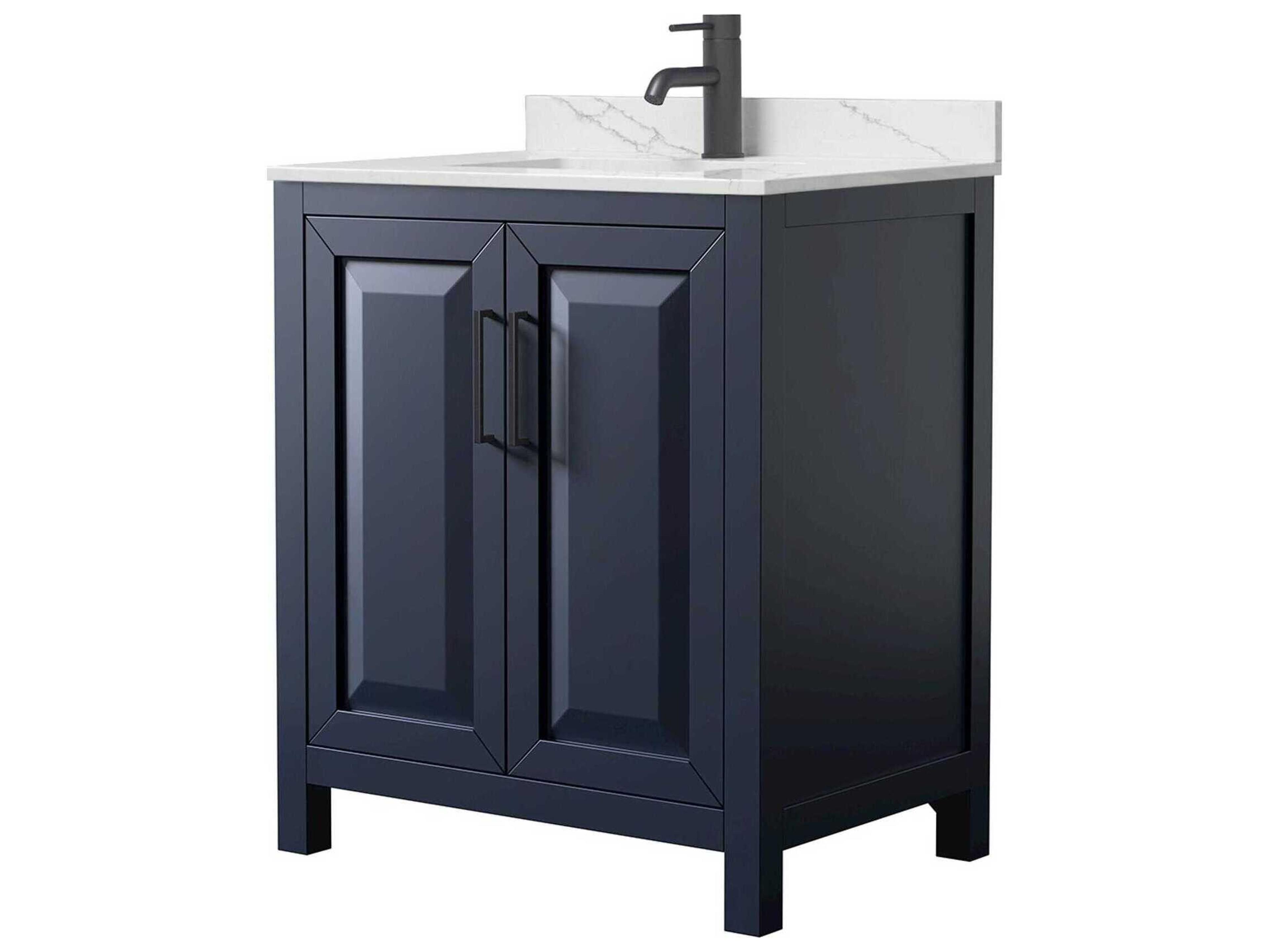 Wyndham Collection Daria 30" Dark Blue Vanity