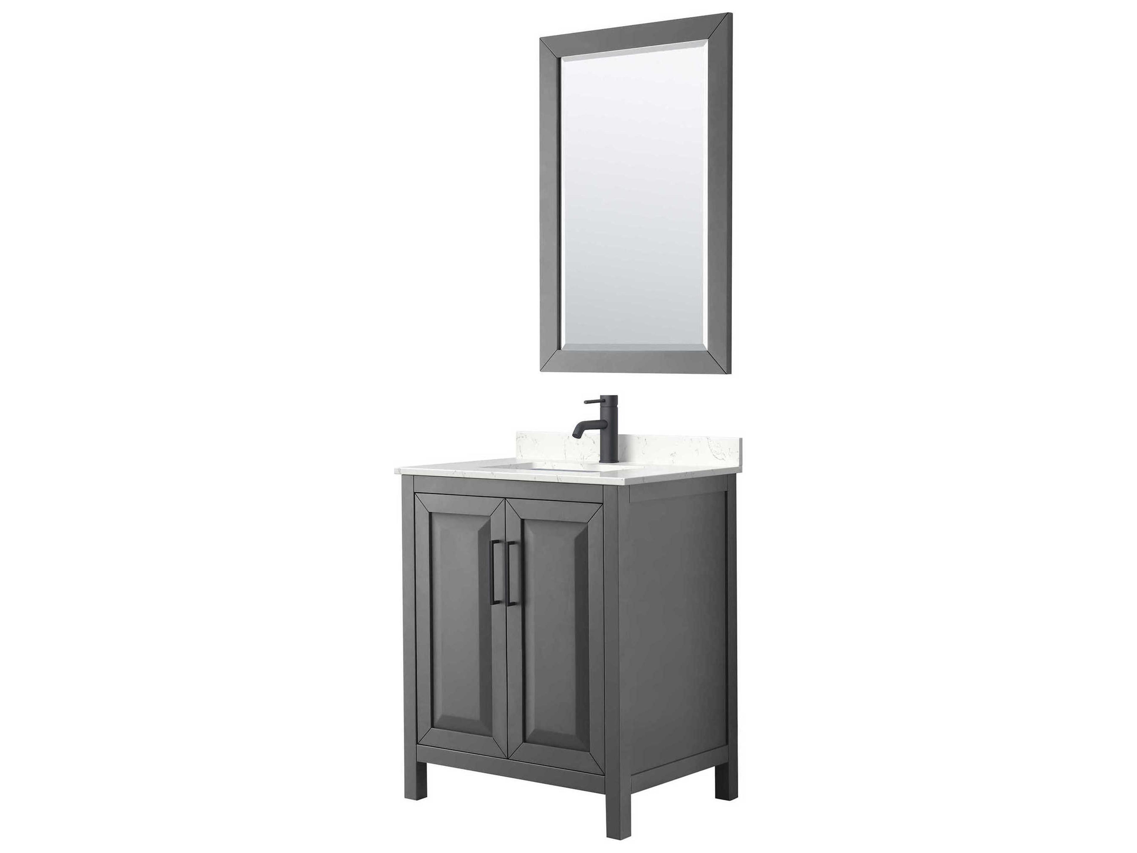 Wyndham Collection Daria 30" Dark Gray Vanity with 24" Mirror