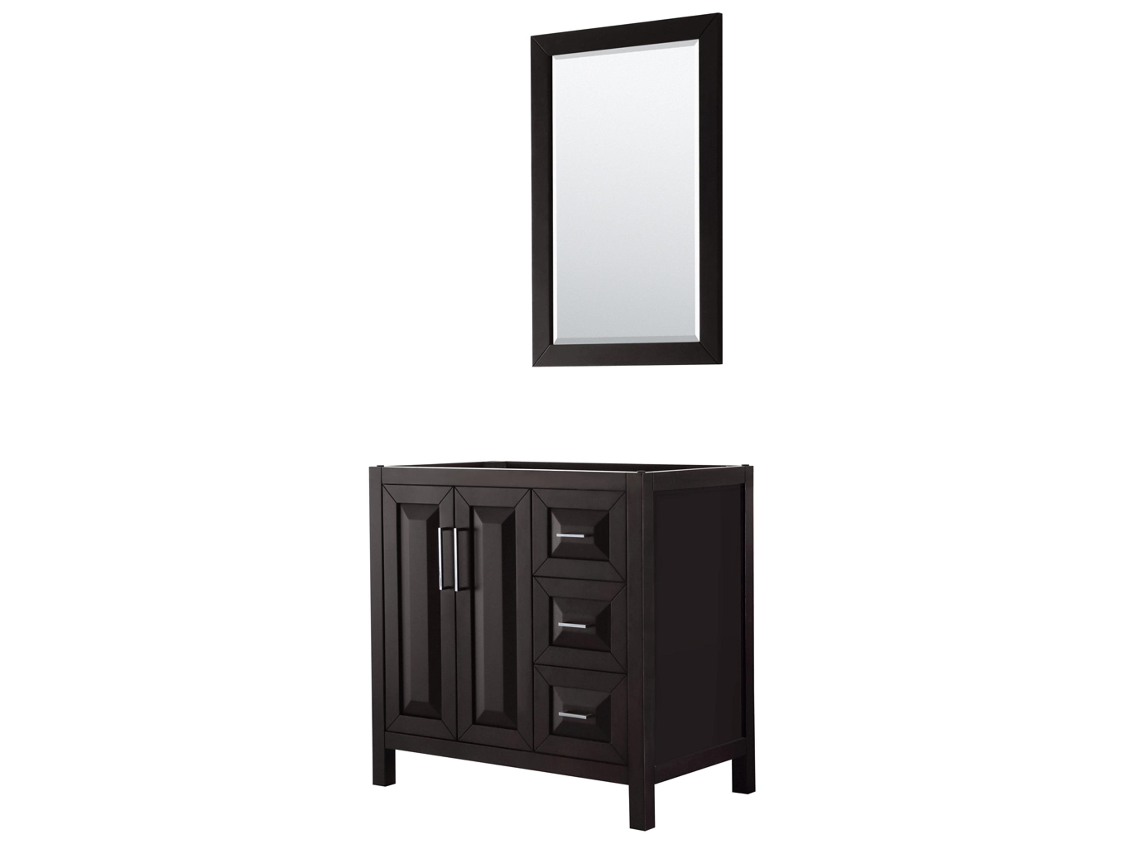 Wyndham Collection Daria 35" Dark Espresso Vanity with 24" Mirror
