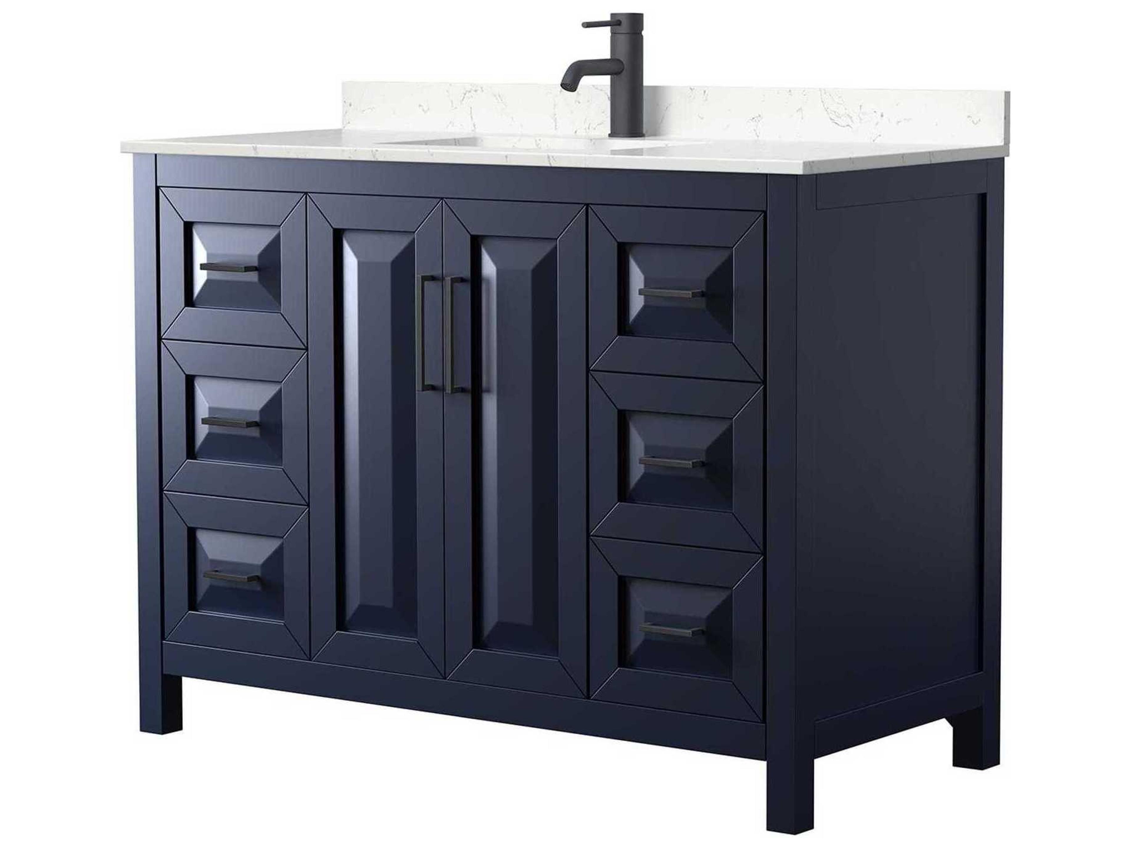 Wyndham Collection Daria 48" Dark Blue Vanity