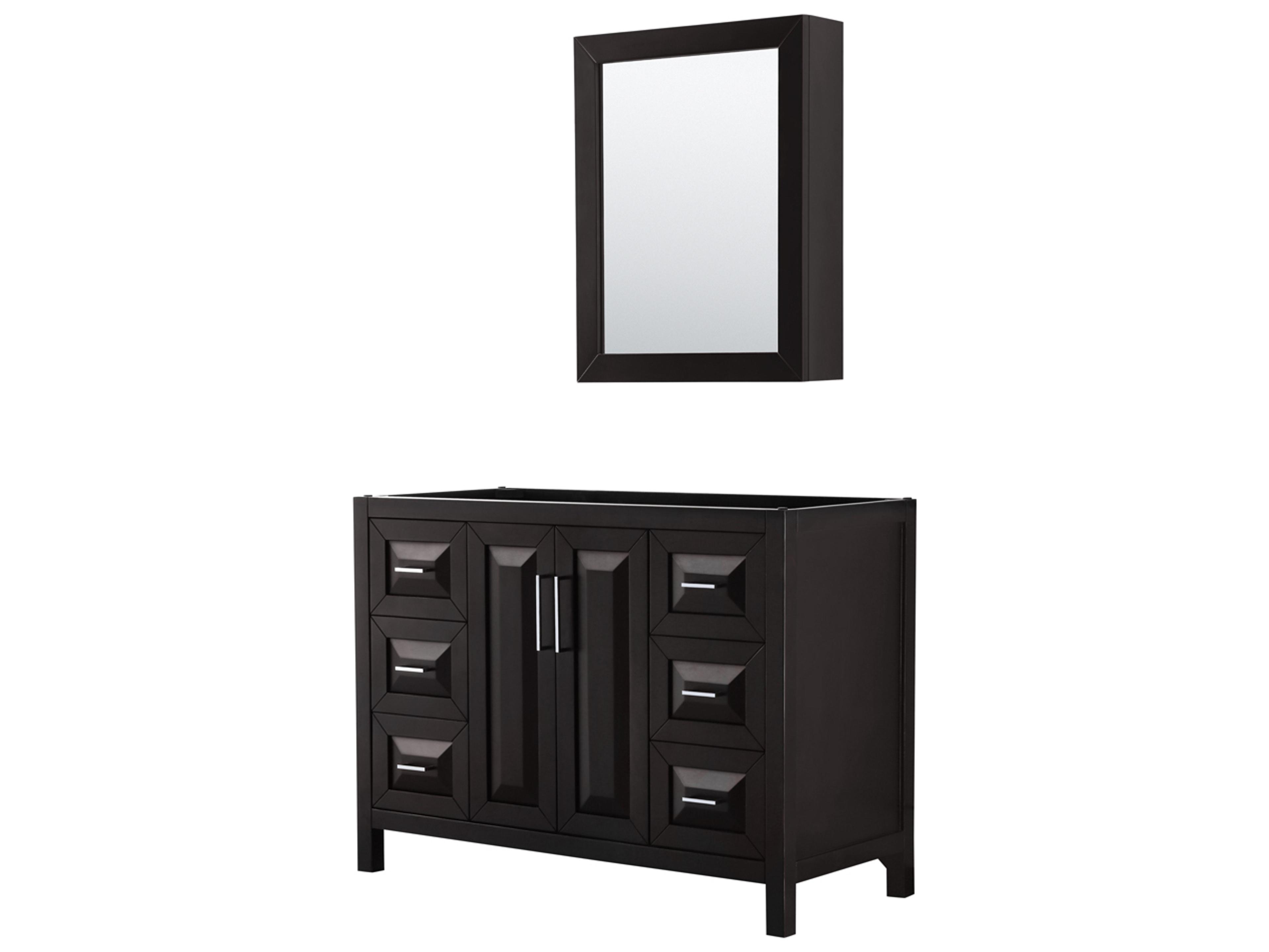 Wyndham Collection Daria 47" Dark Espresso Vanity with Medicine Cabinet