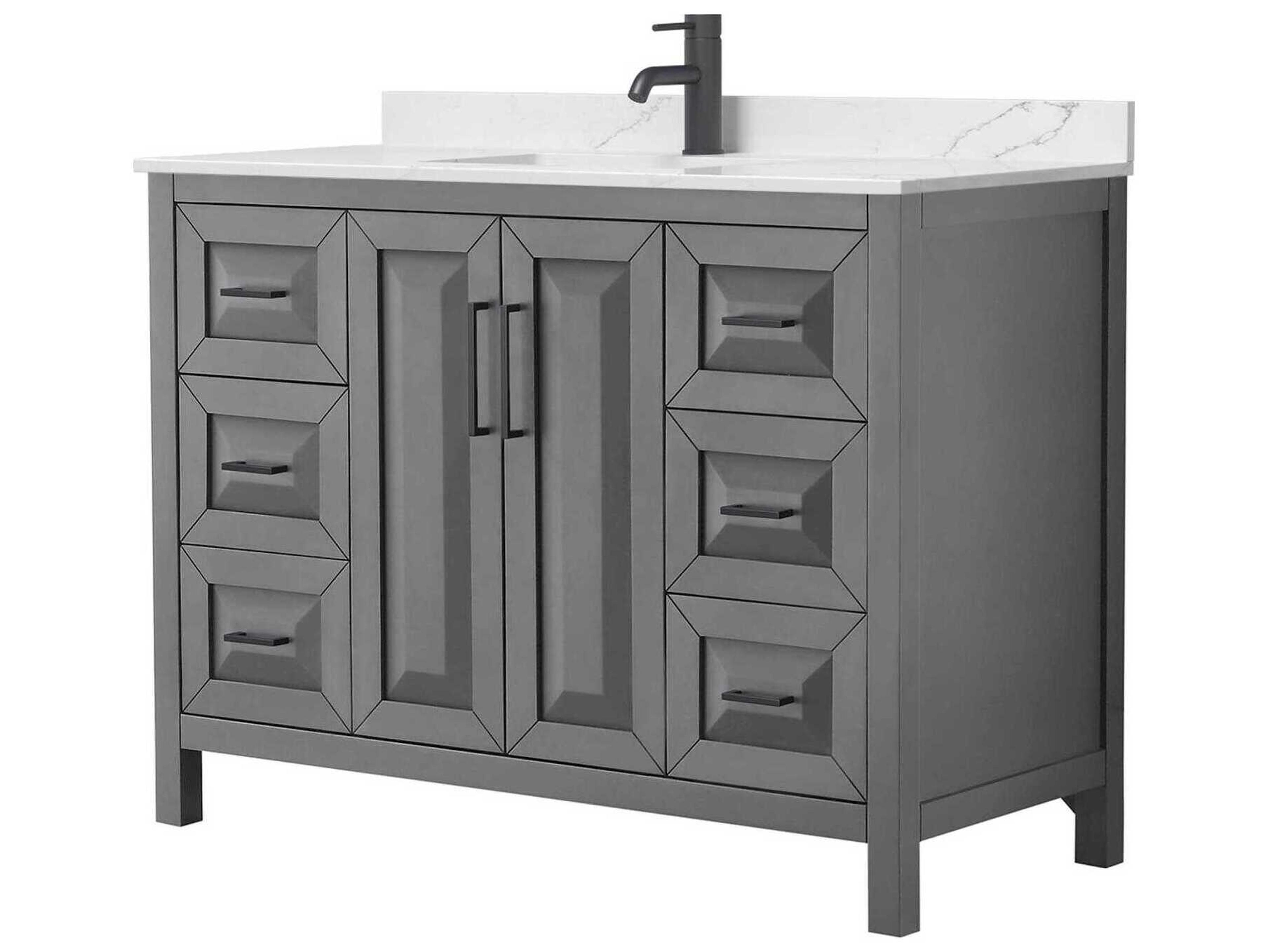 Wyndham Collection Daria 48" Dark Gray Vanity
