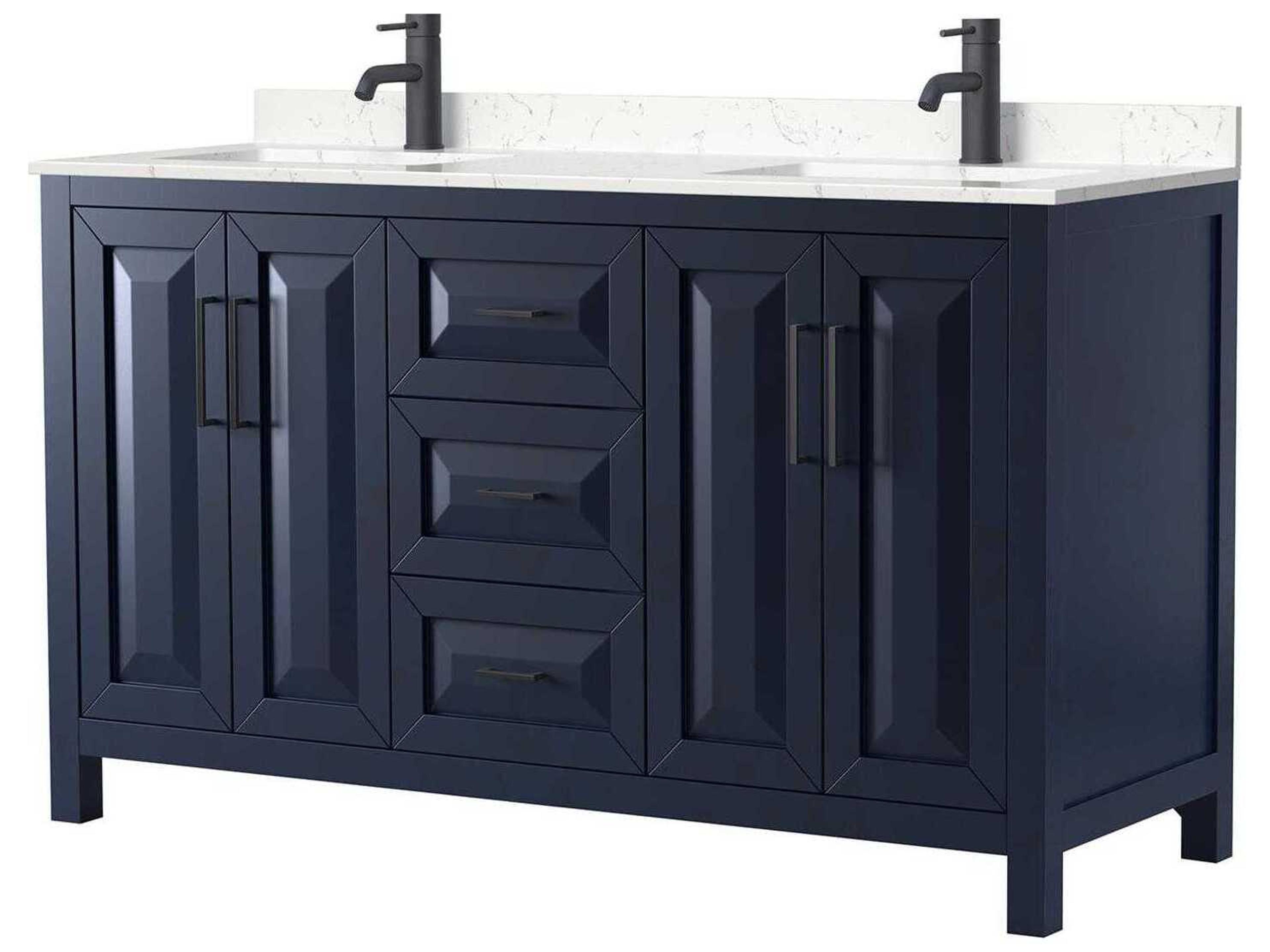 Wyndham Collection Daria 60" Dark Blue Vanity