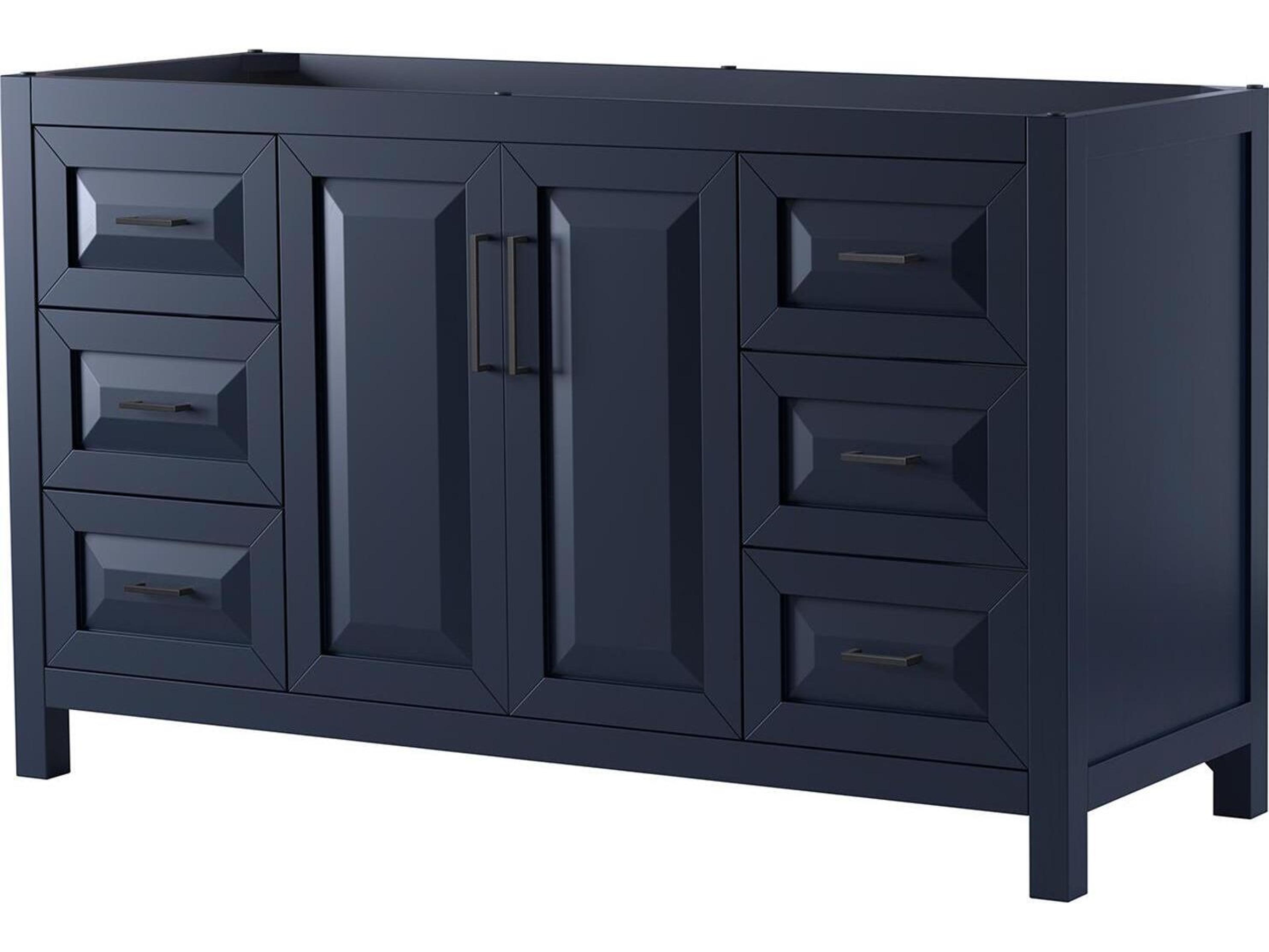 Wyndham Collection Daria 59" Dark Blue Vanity