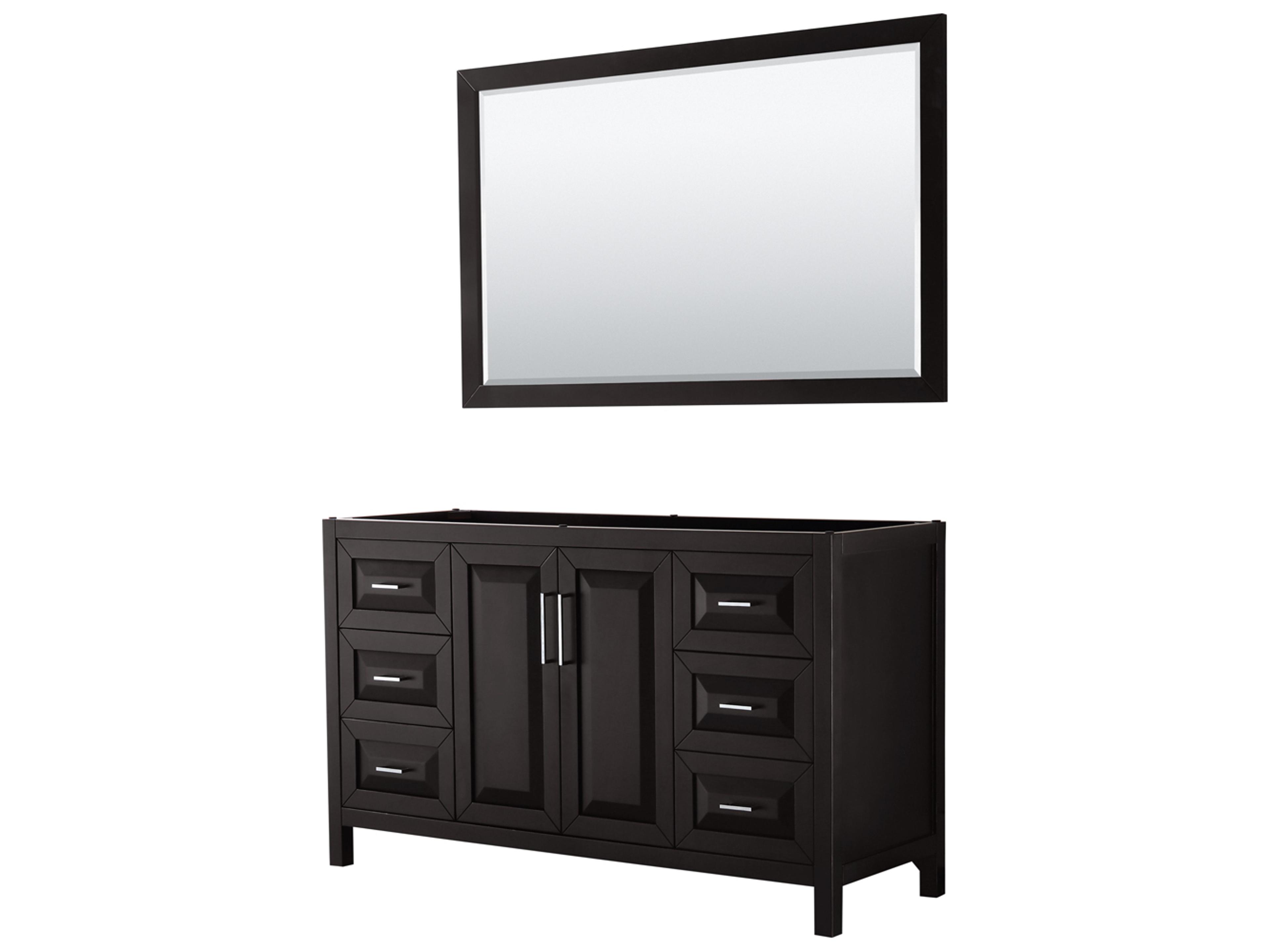 Wyndham Collection Daria 59" Dark Espresso Vanity with 58" Mirror