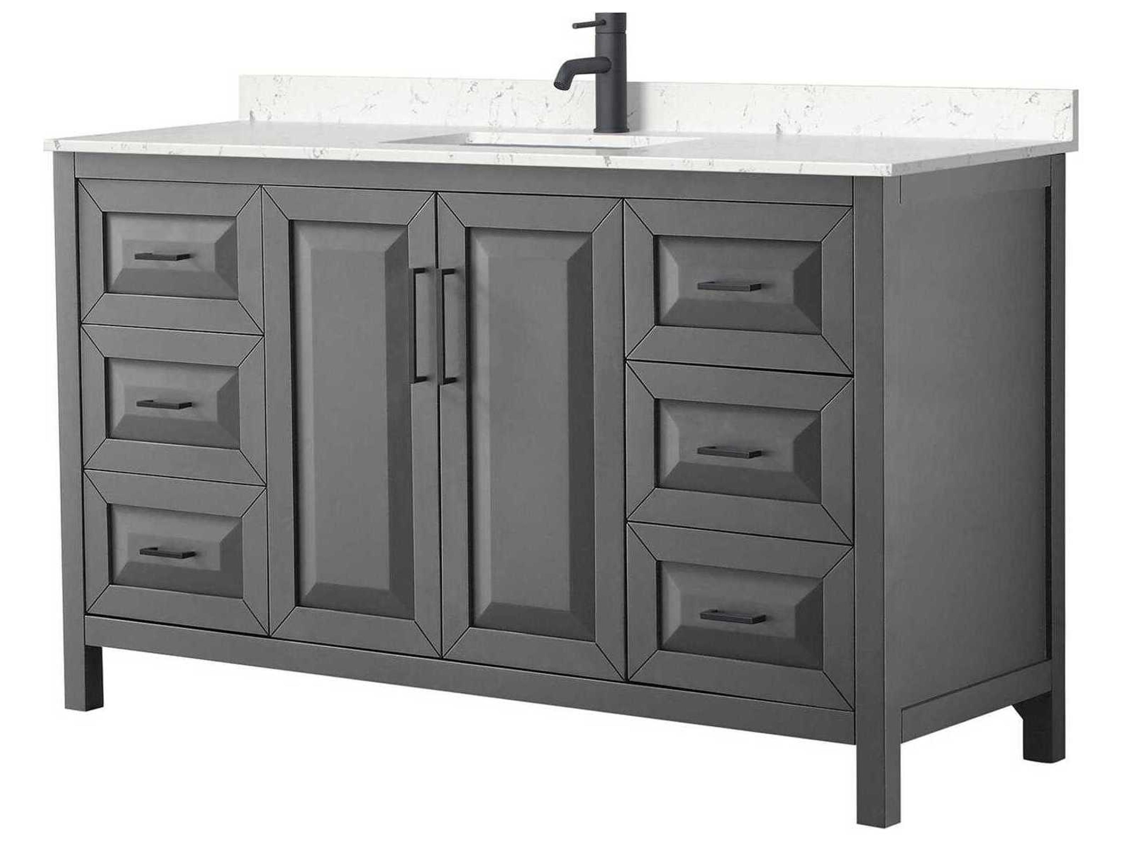 Wyndham Collection Daria 60" Dark Gray Vanity