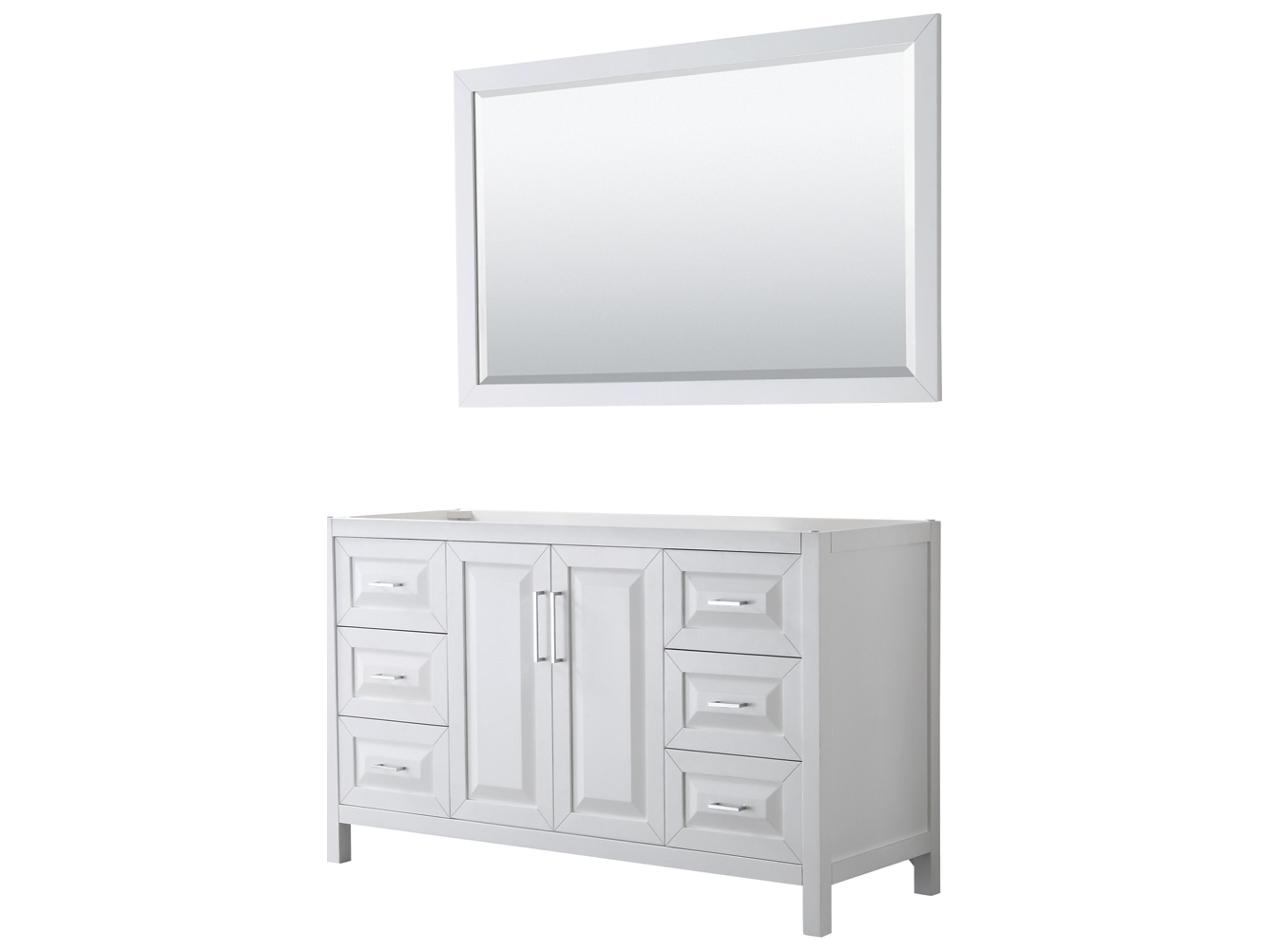 Wyndham Collection Daria 59" White Vanity with 58" Mirror