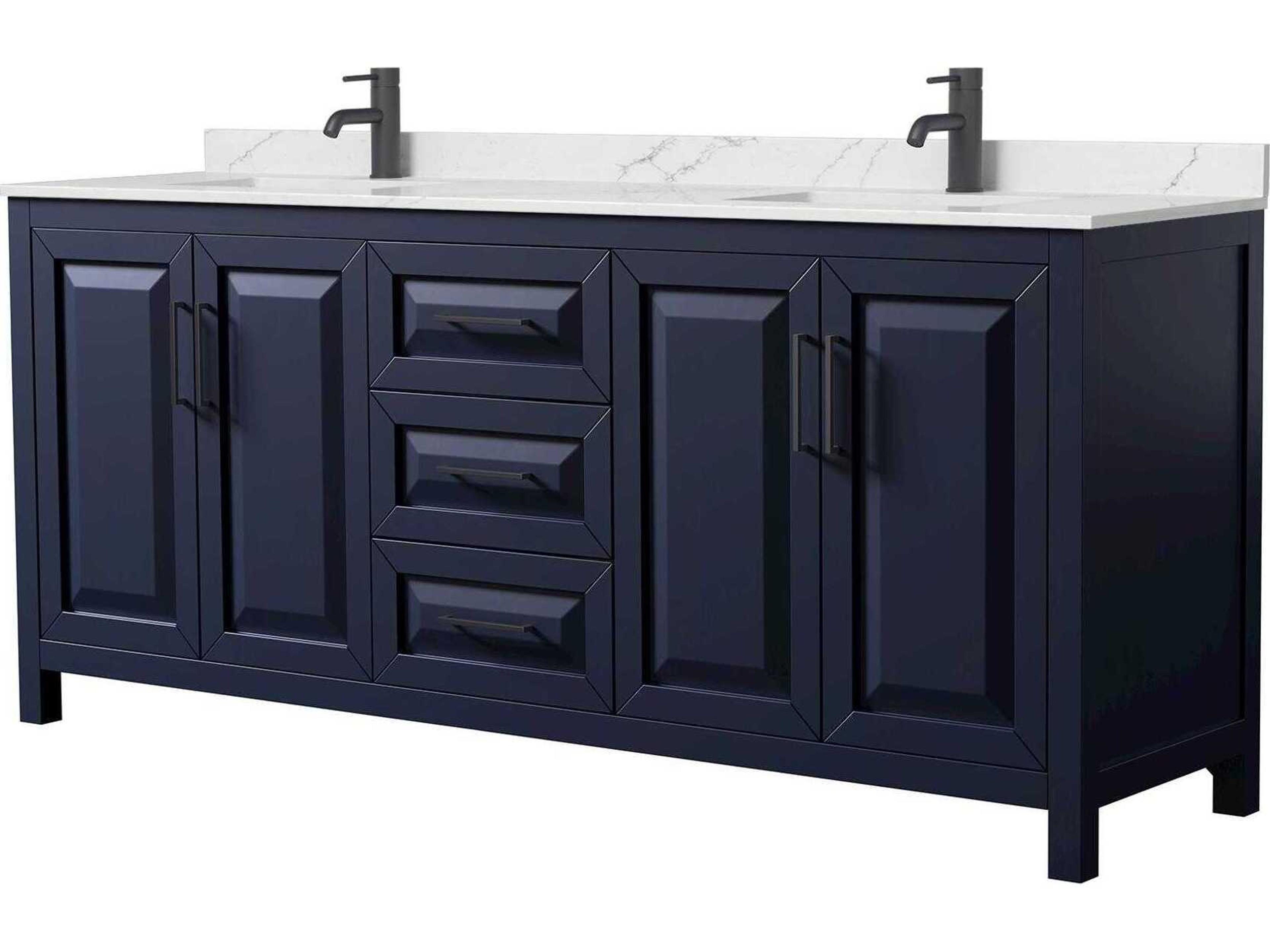 Wyndham Collection Daria 80" Dark Blue Vanity