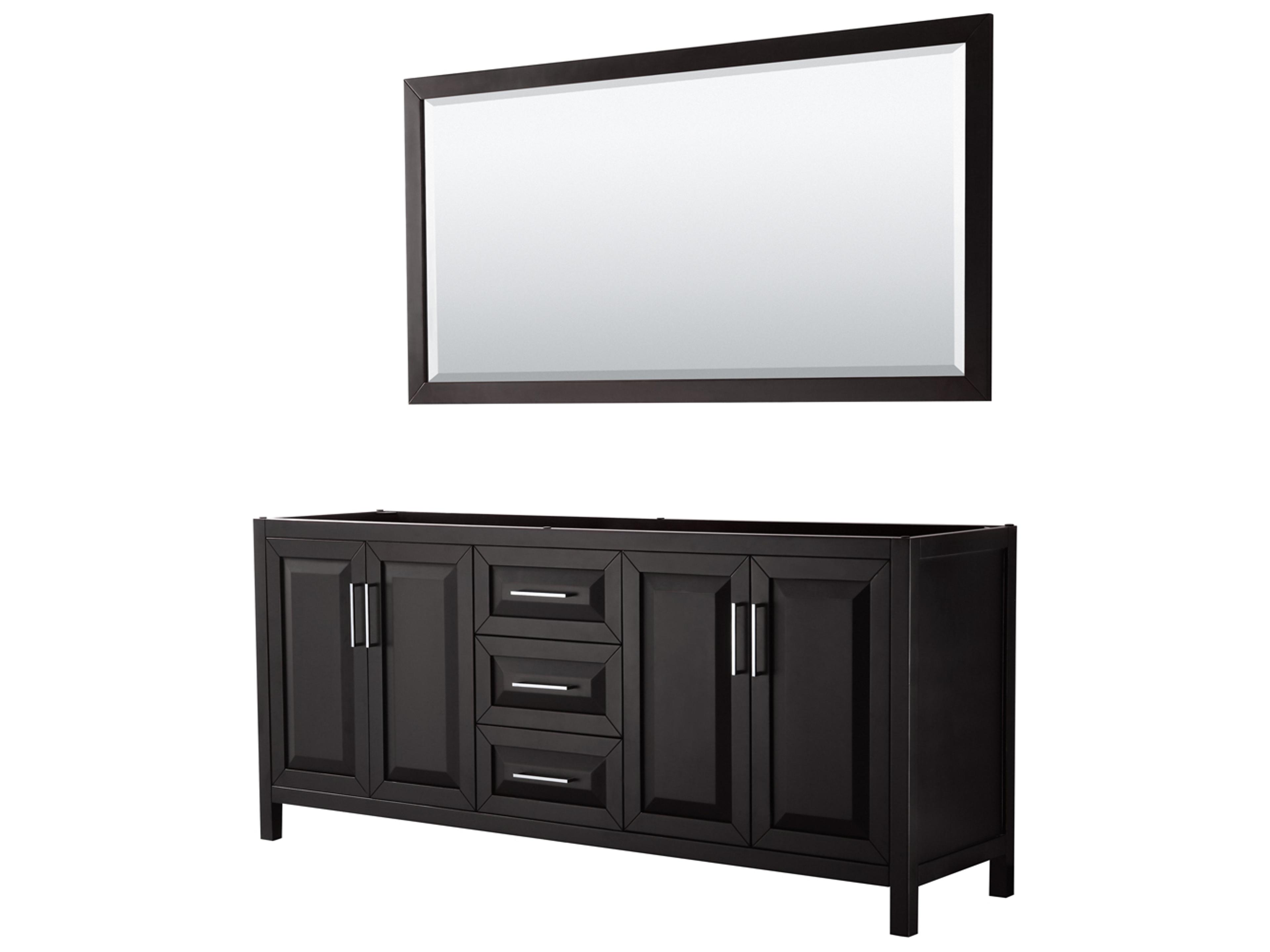 Wyndham Collection Daria 79" Dark Espresso Vanity with 70" Mirror