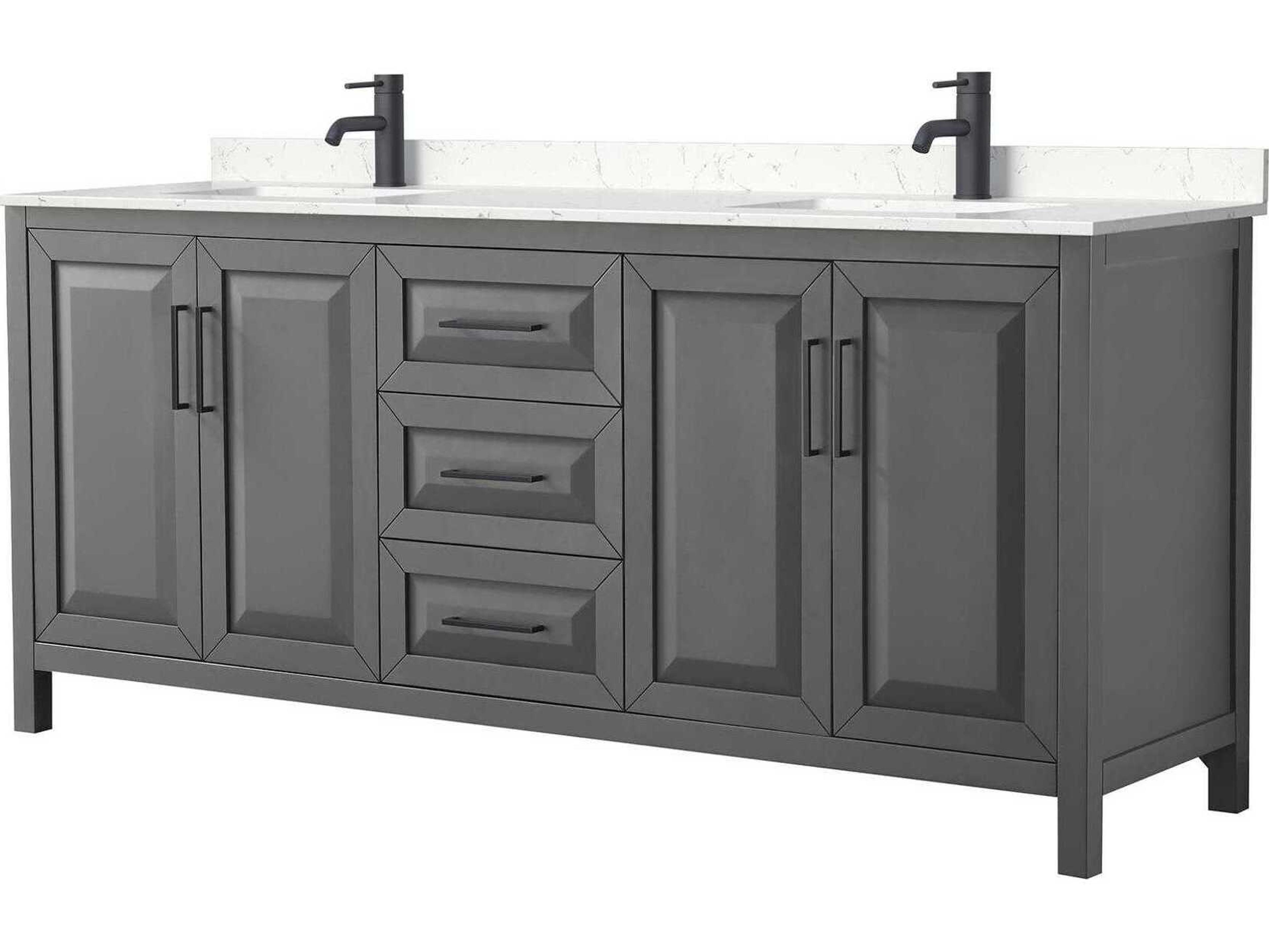 Wyndham Collection Daria 80" Dark Gray Vanity