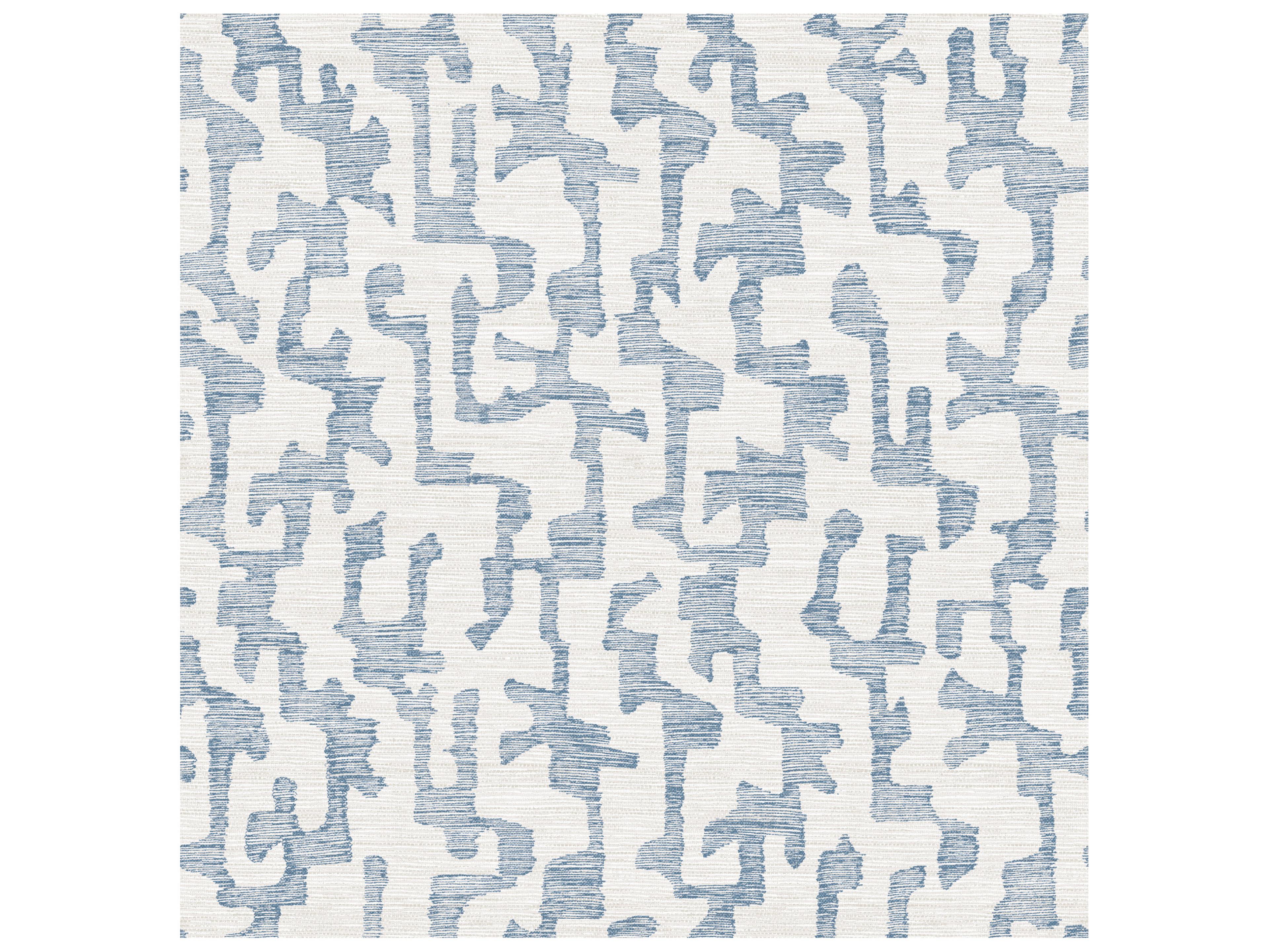 York Wallcoverings Drew & Jonathan Home Fifth Edition Blue Faux Grasscloth Wallpaper