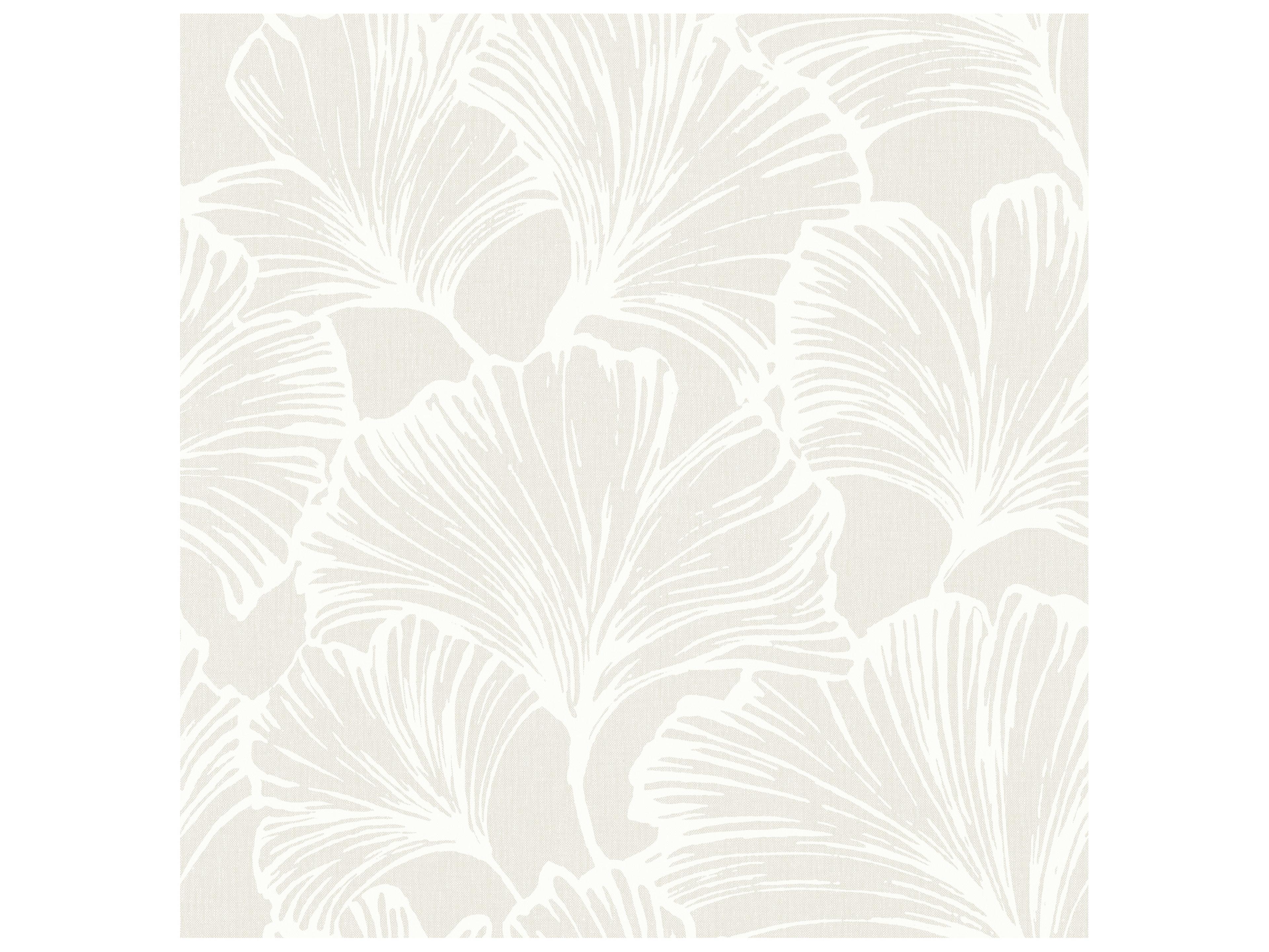 York Wallcoverings Drew & Jonathan Home Fifth Edition Dove Ginkgo Leaf Wallpaper