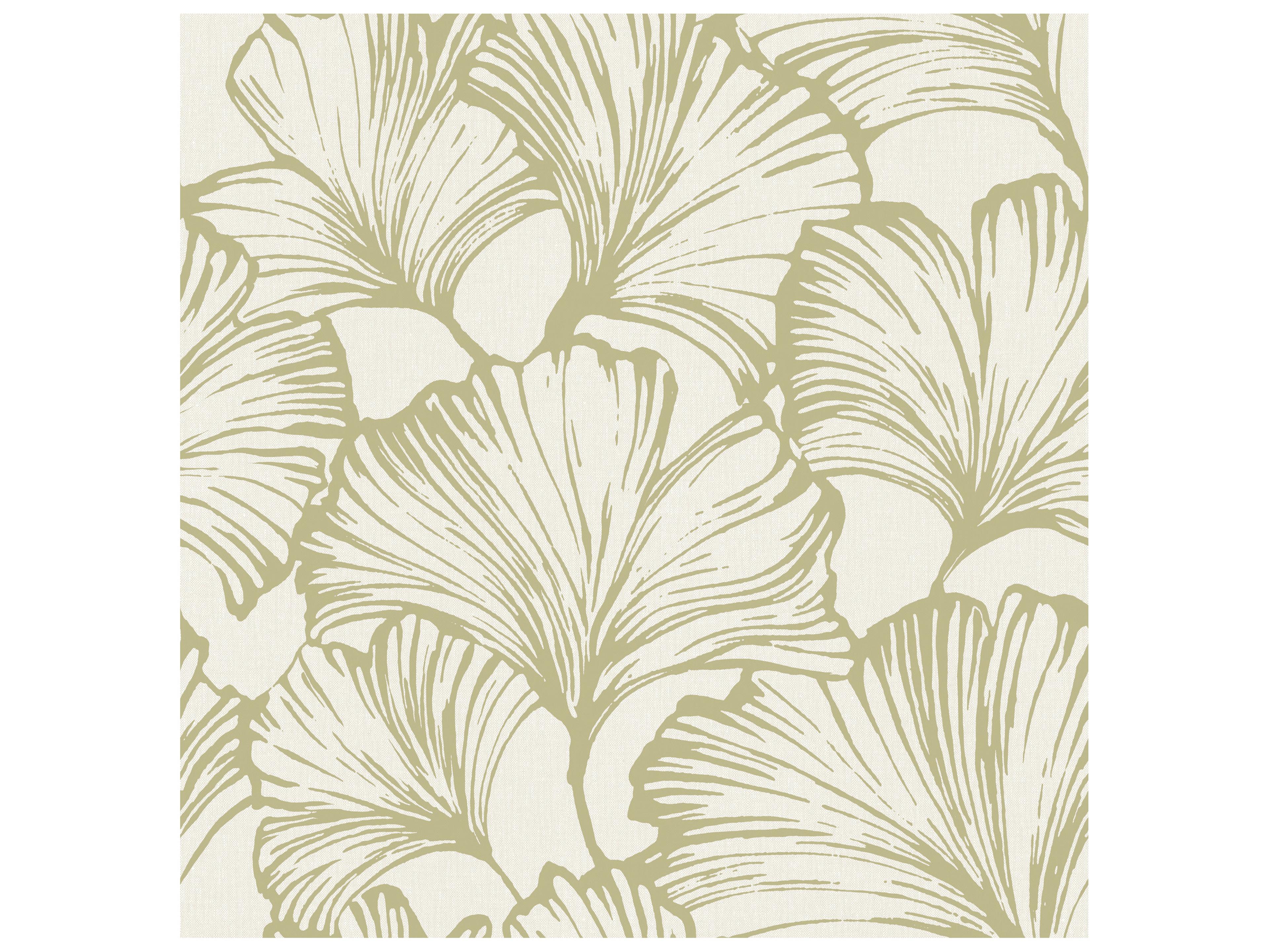 York Wallcoverings Drew & Jonathan Home Fifth Edition Moss Ginkgo Leaf Wallpaper