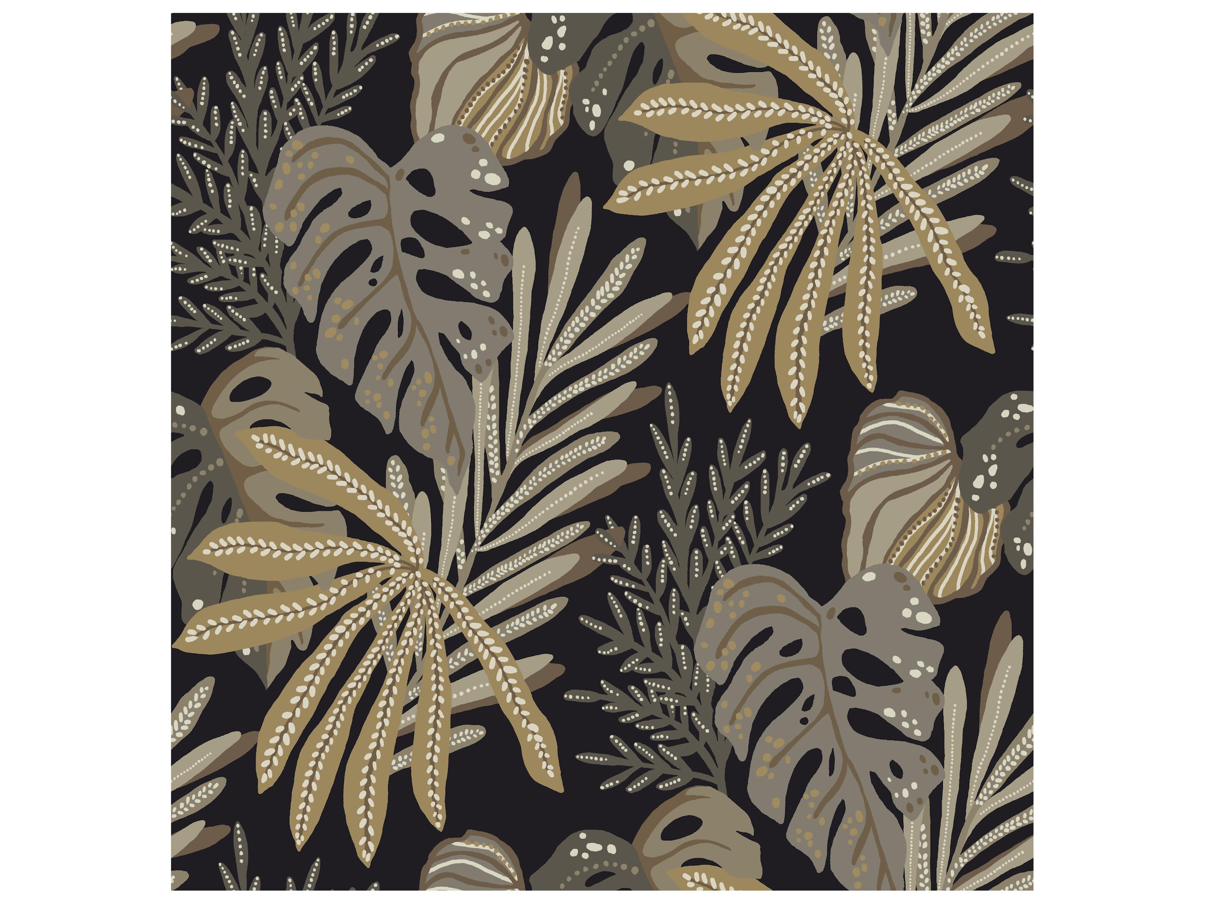 York Wallcoverings Drew & Jonathan Home Fifth Edition Neutral Tropical Foliage Wallpaper
