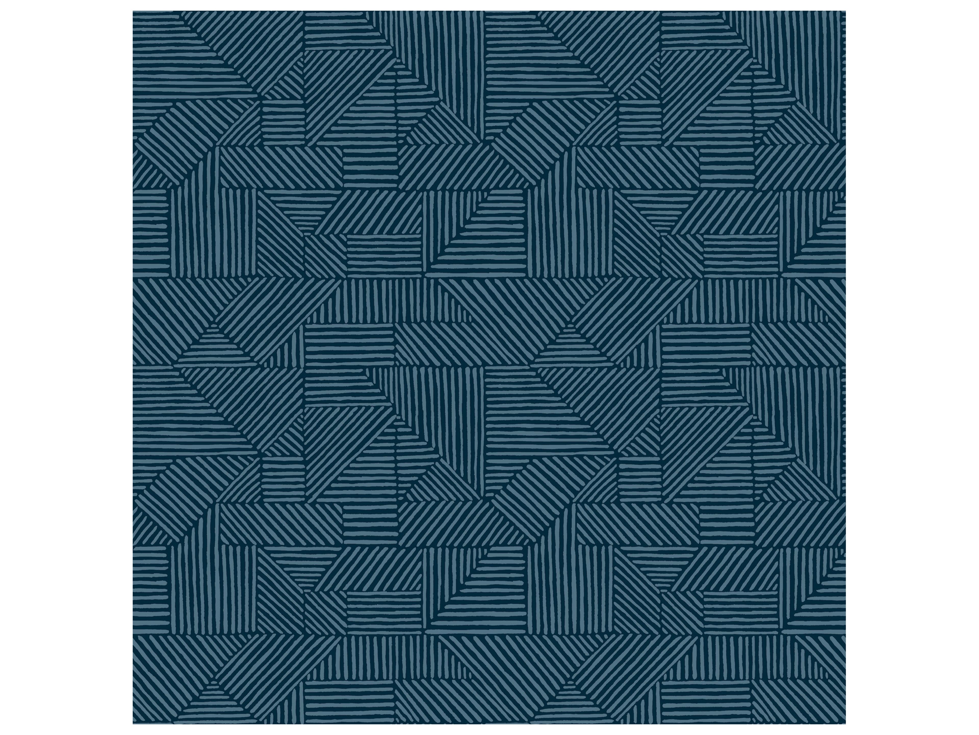 York Wallcoverings Drew & Jonathan Home Fifth Edition Dark Blue Block Geometric Wallpaper