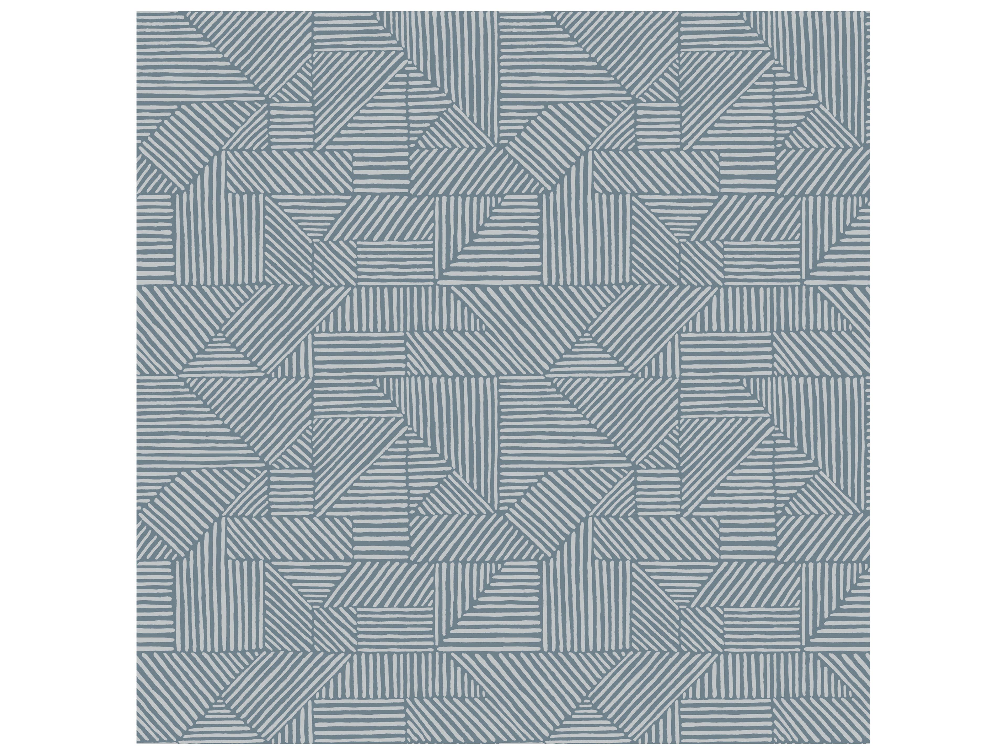 York Wallcoverings Drew & Jonathan Home Fifth Edition Blue Block Geometric Wallpaper