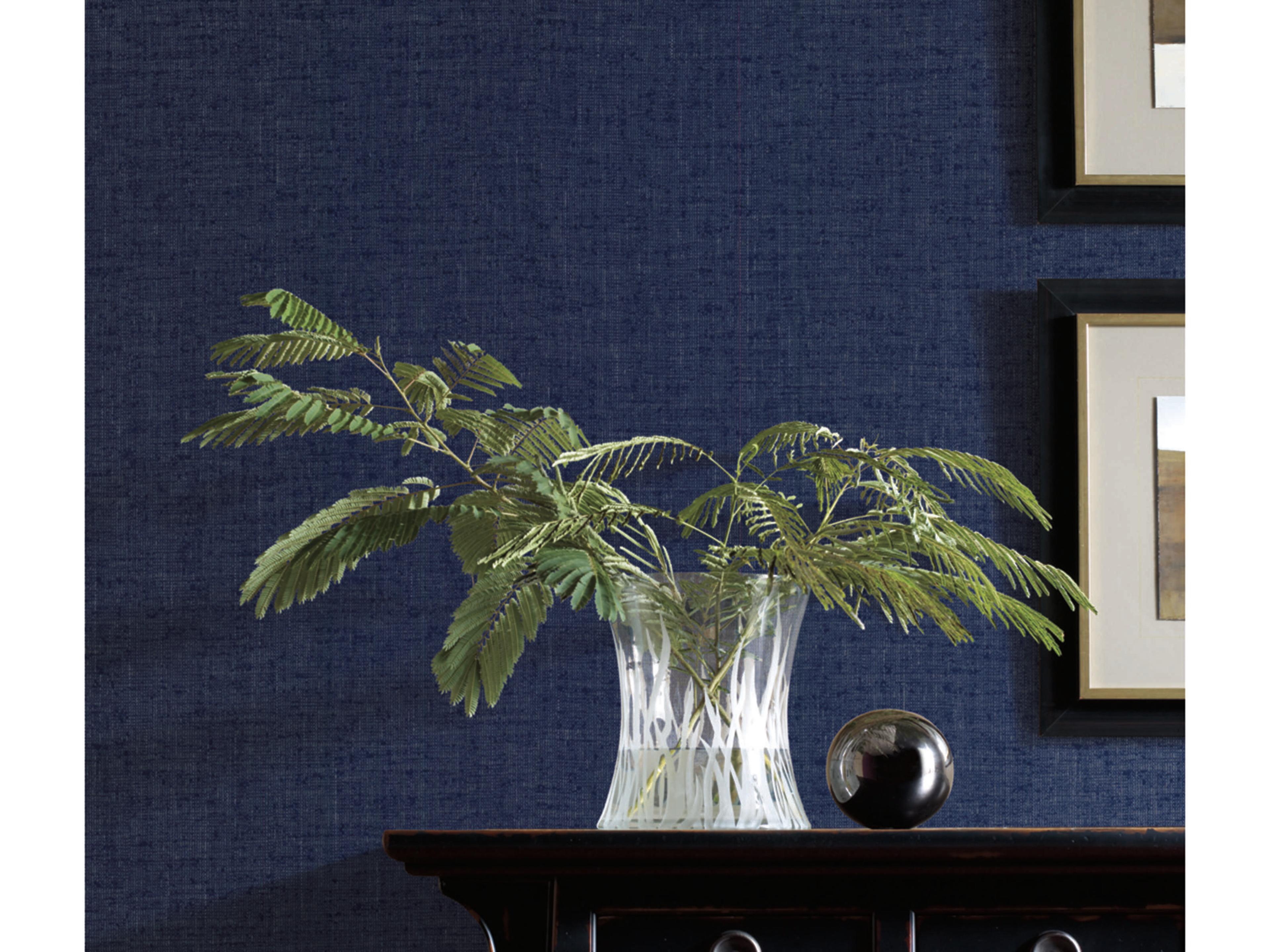 York Wallcoverings Ronald Redding Traveler Blue Diplomacy Weave Wallpaper