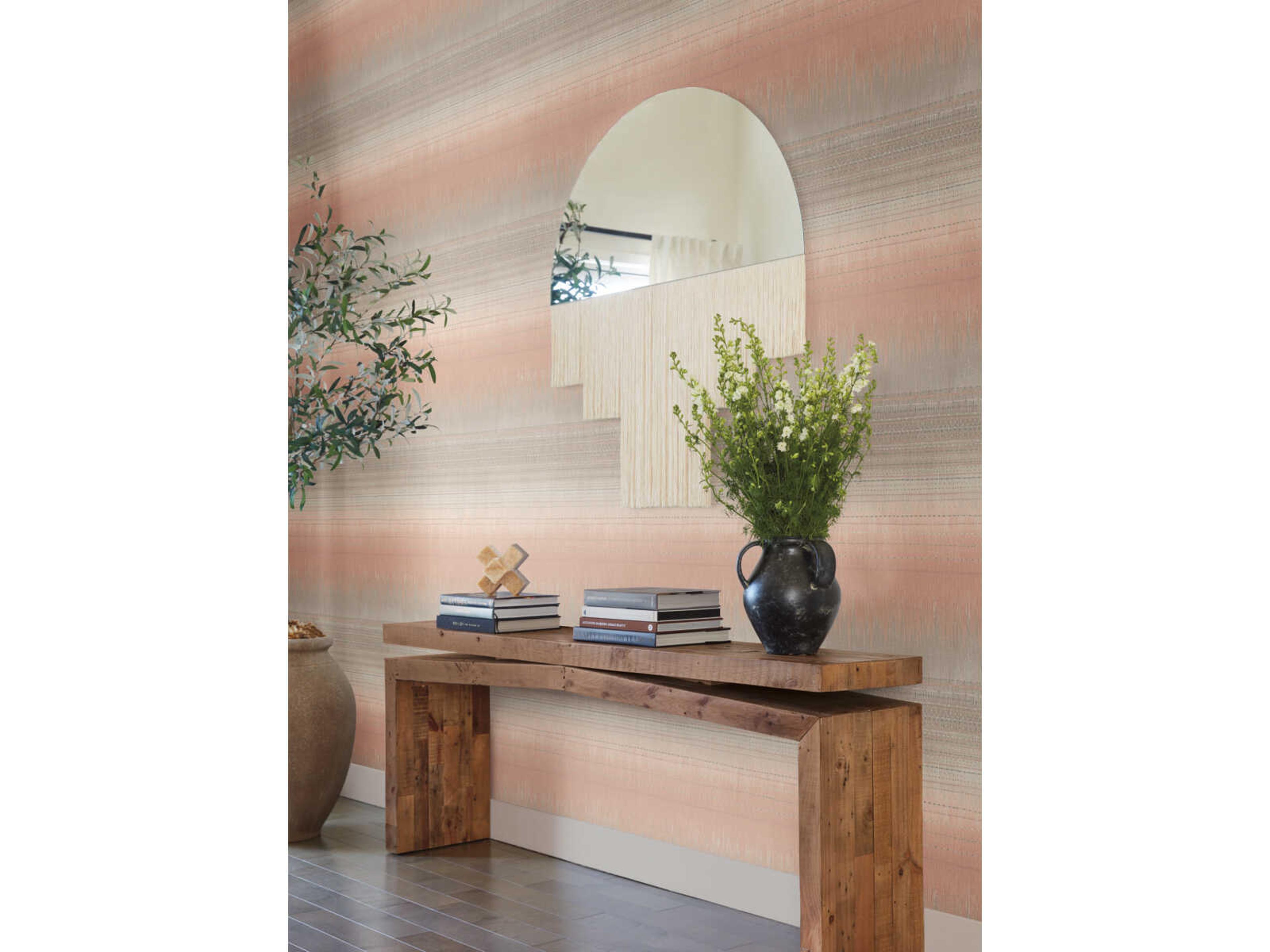 York Wallcoverings Antonina Vella Boho Luxe Pink Desert Textile Wallpaper